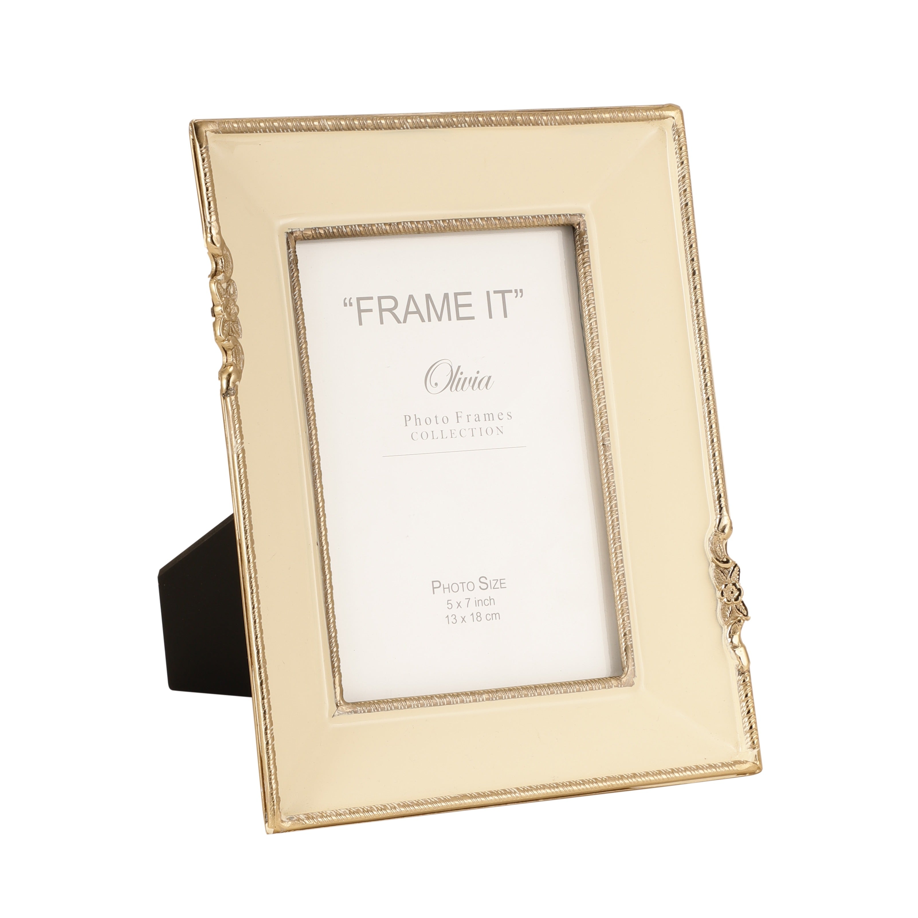 Enamel Embrace Photo frame in  Ivory white