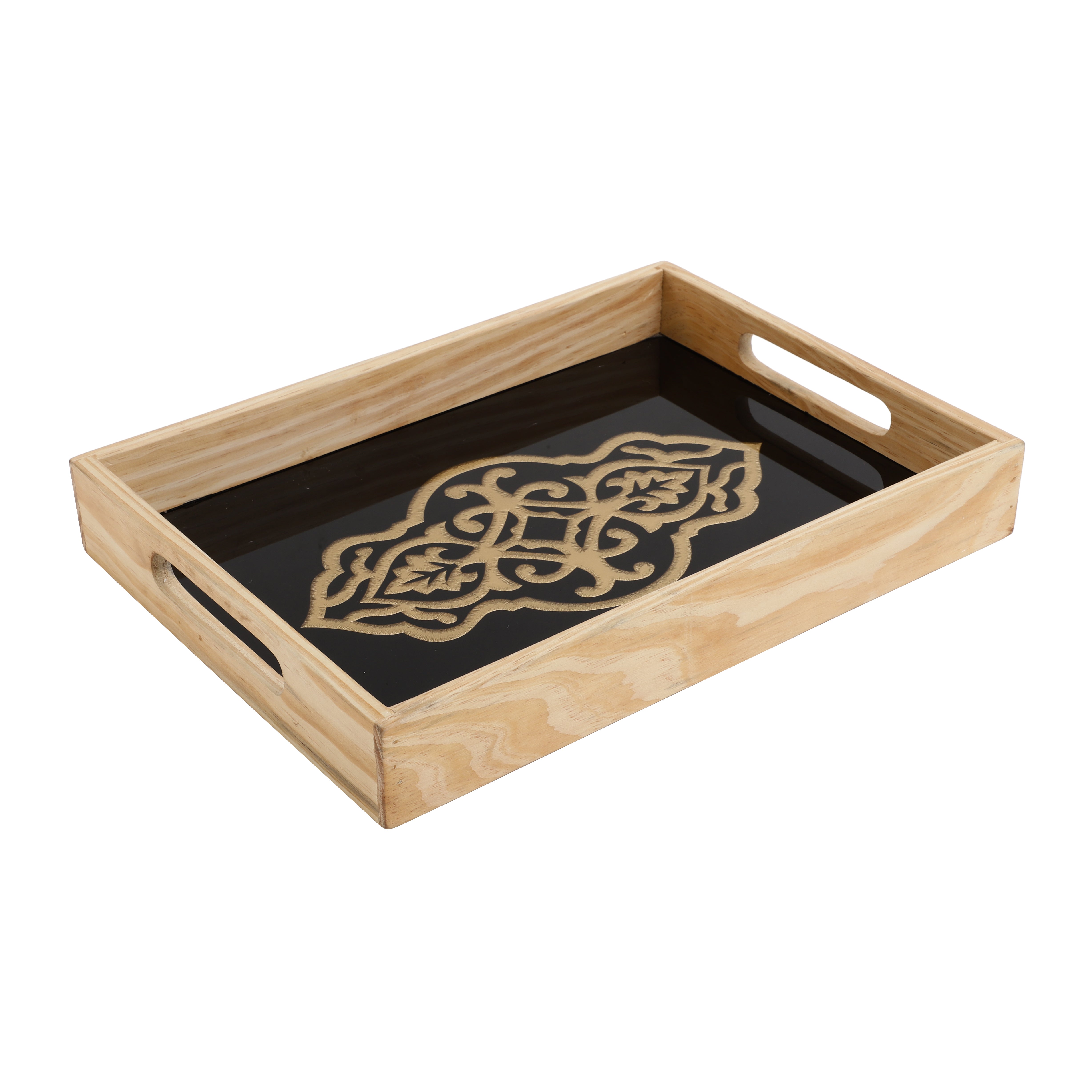 Zamora Embossed Glass Tray - small size