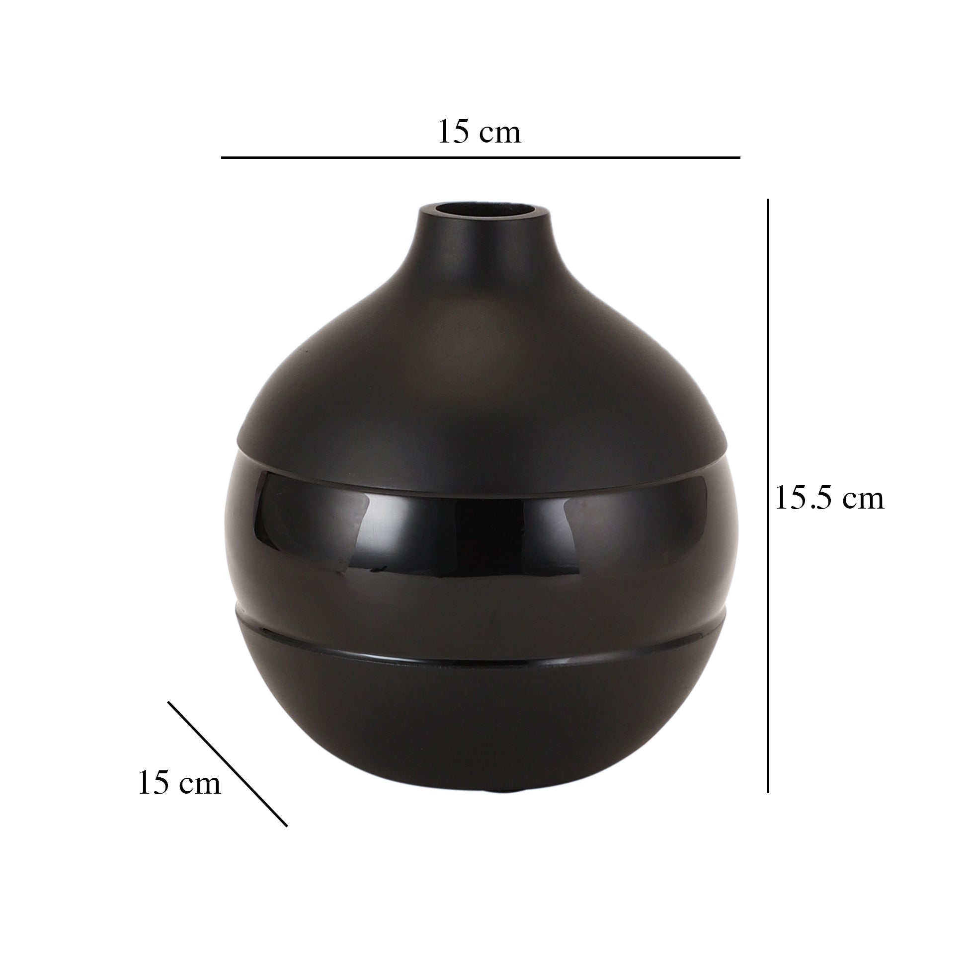 Klova Black Enamel Vase