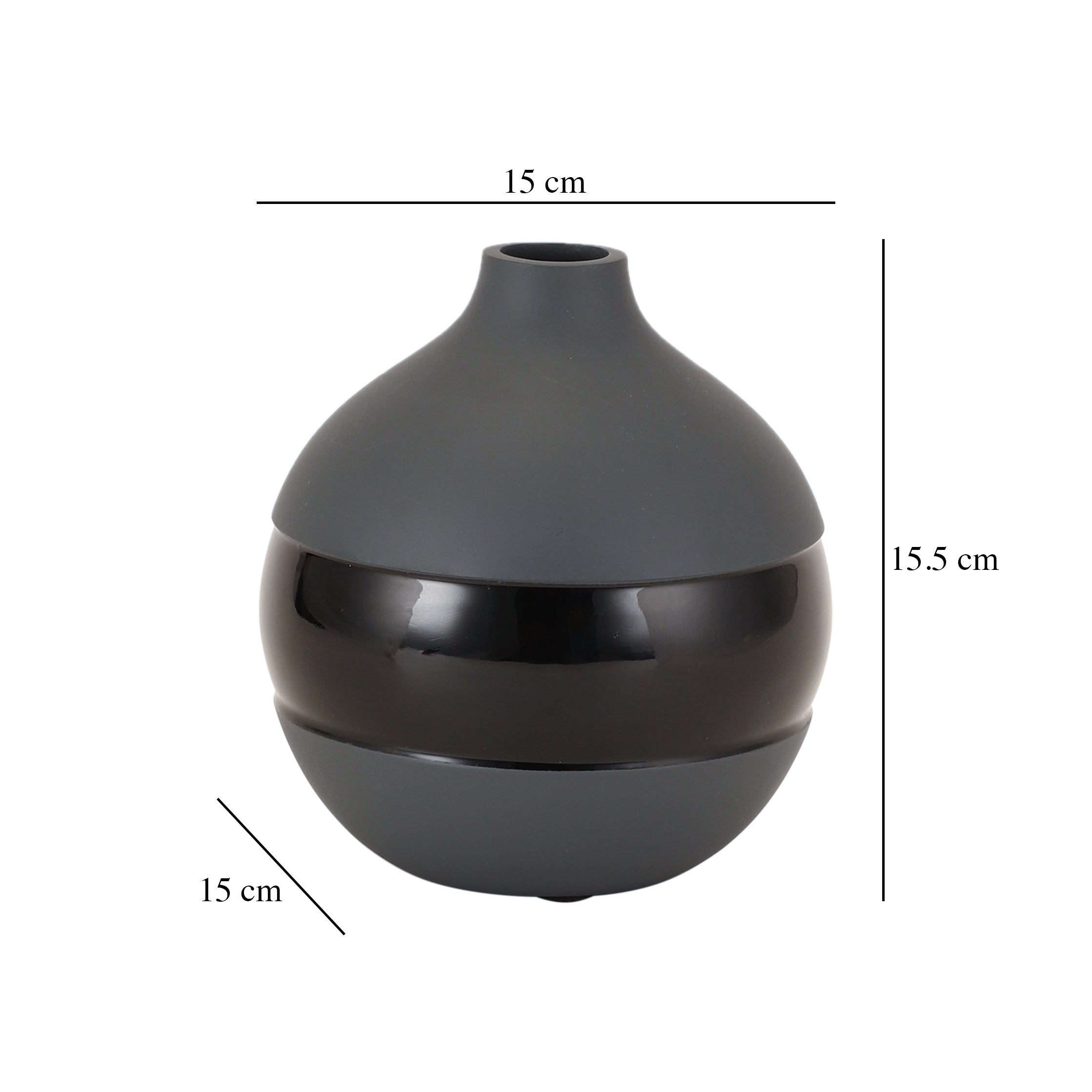 Klova Graphite Vase with Black Enamel