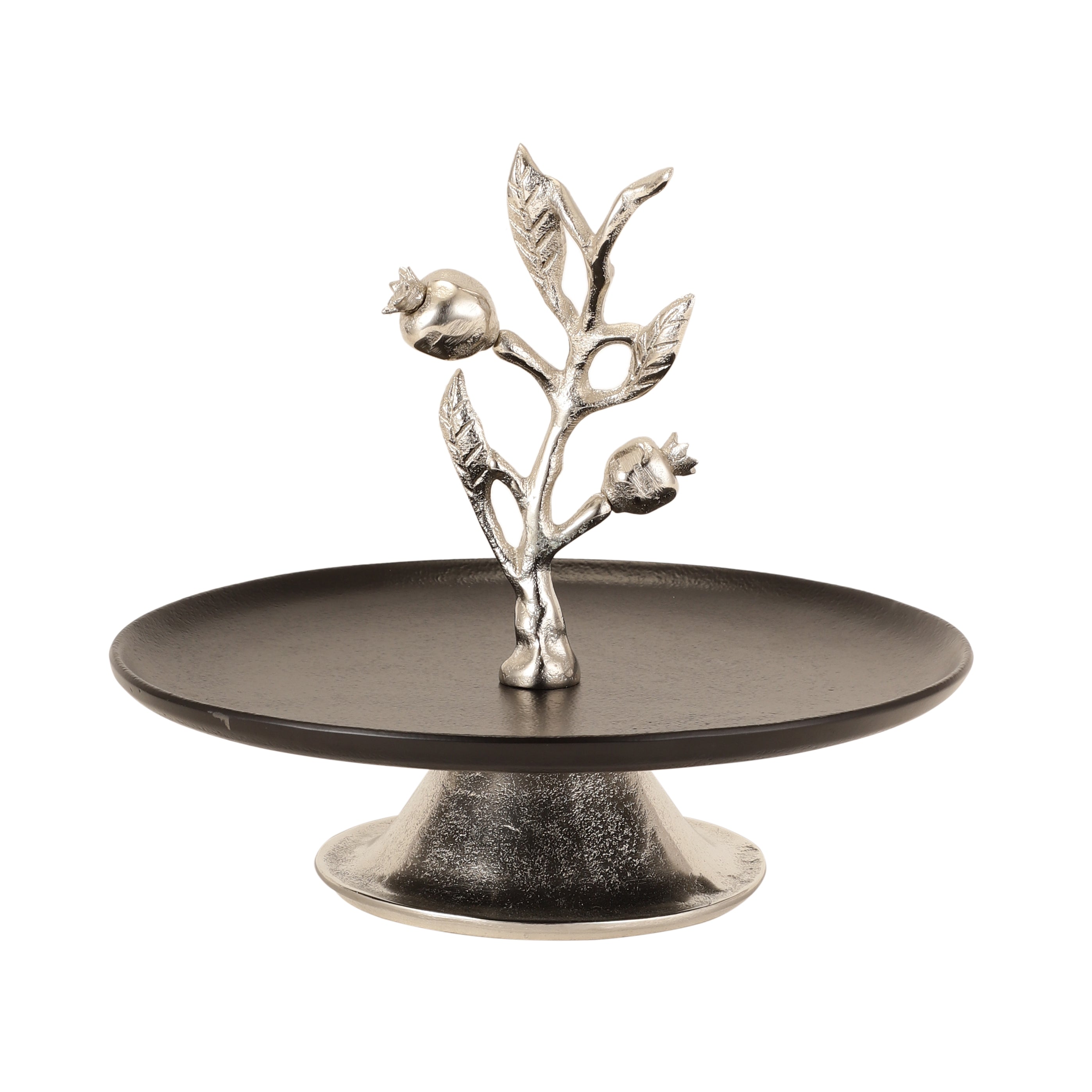 Pomegranate Metal cake stand in Silver Black