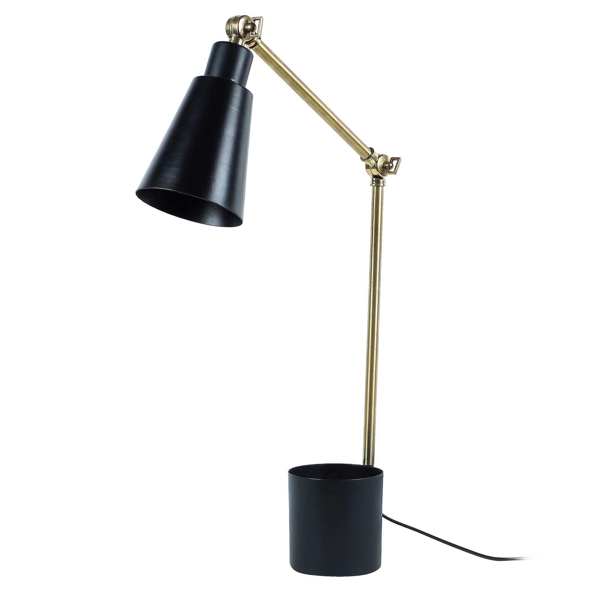 Modern Nordic Wood & Metal Study Lamp With Black Base By Ss Lightings - Ouch Cart 