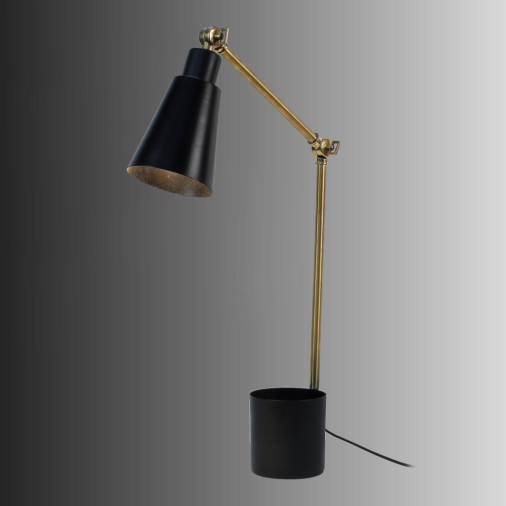 Modern Nordic Wood & Metal Study Lamp With Black Base By Ss Lightings - Ouch Cart 