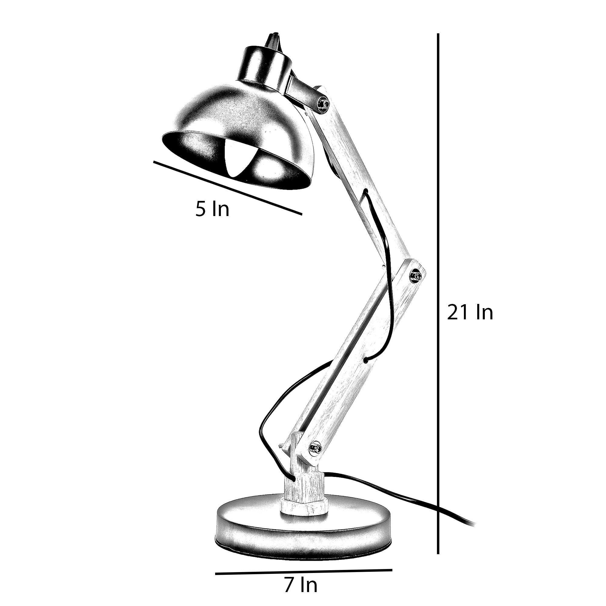 Modern Nordic Wood & Metal Study Lamp With Black Base By Ss Lightings - Ouch Cart 