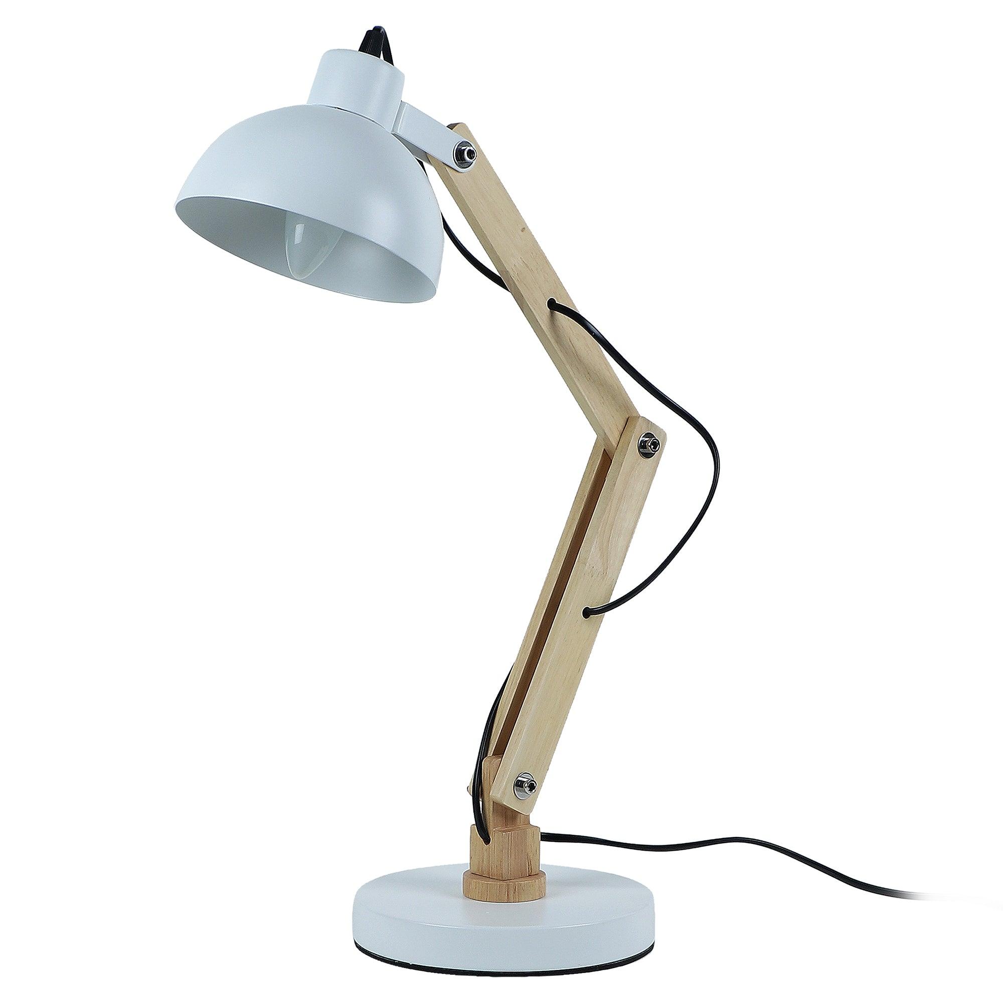 Modern White Study Lamp With Metal Base By SS Lightings - Ouch Cart 