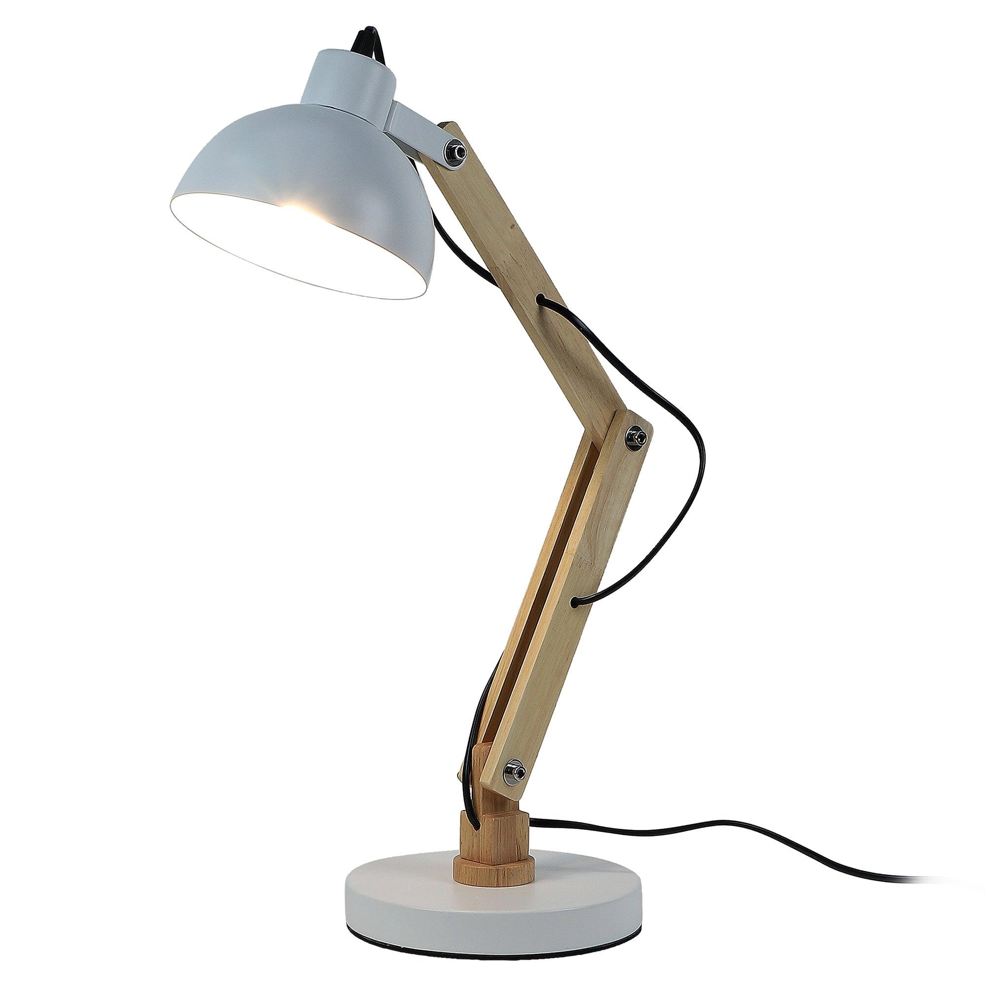Modern White Study Lamp With Metal Base By SS Lightings - Ouch Cart 