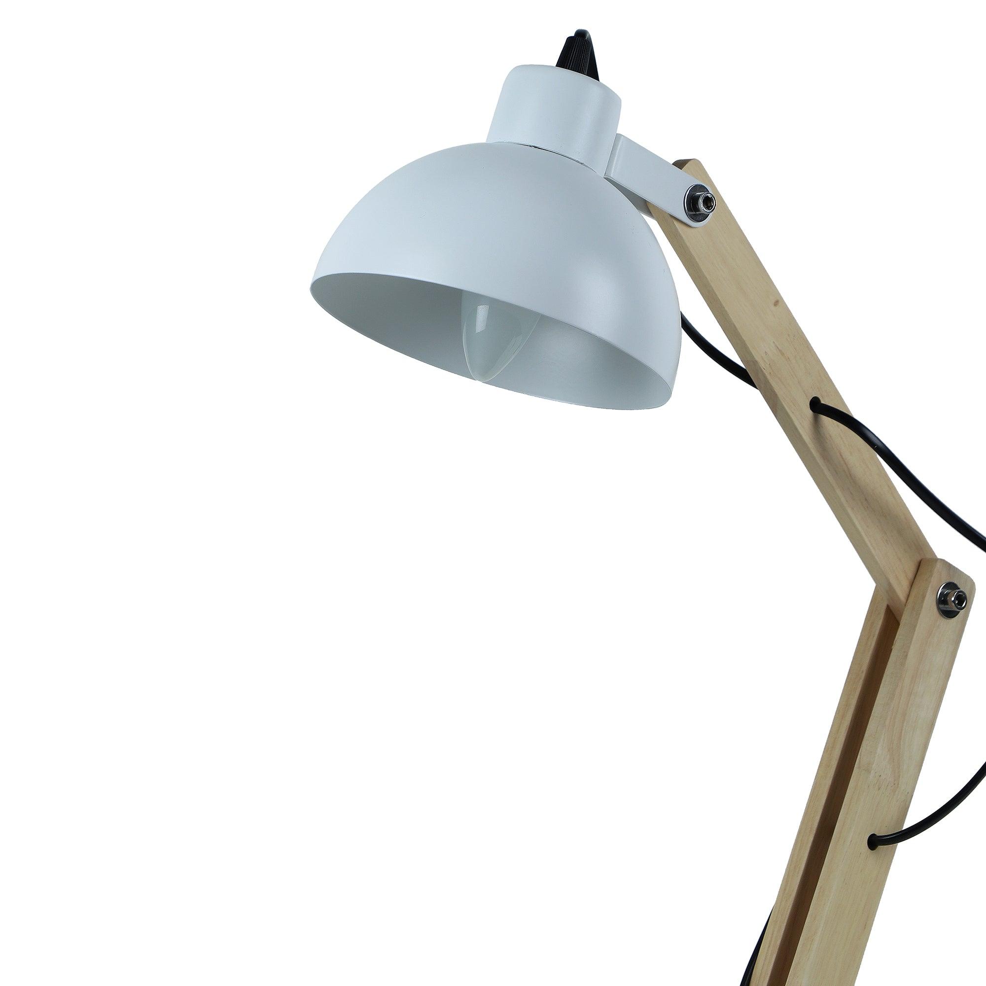 Modern White Study Lamp With Metal Base By SS Lightings - Ouch Cart 