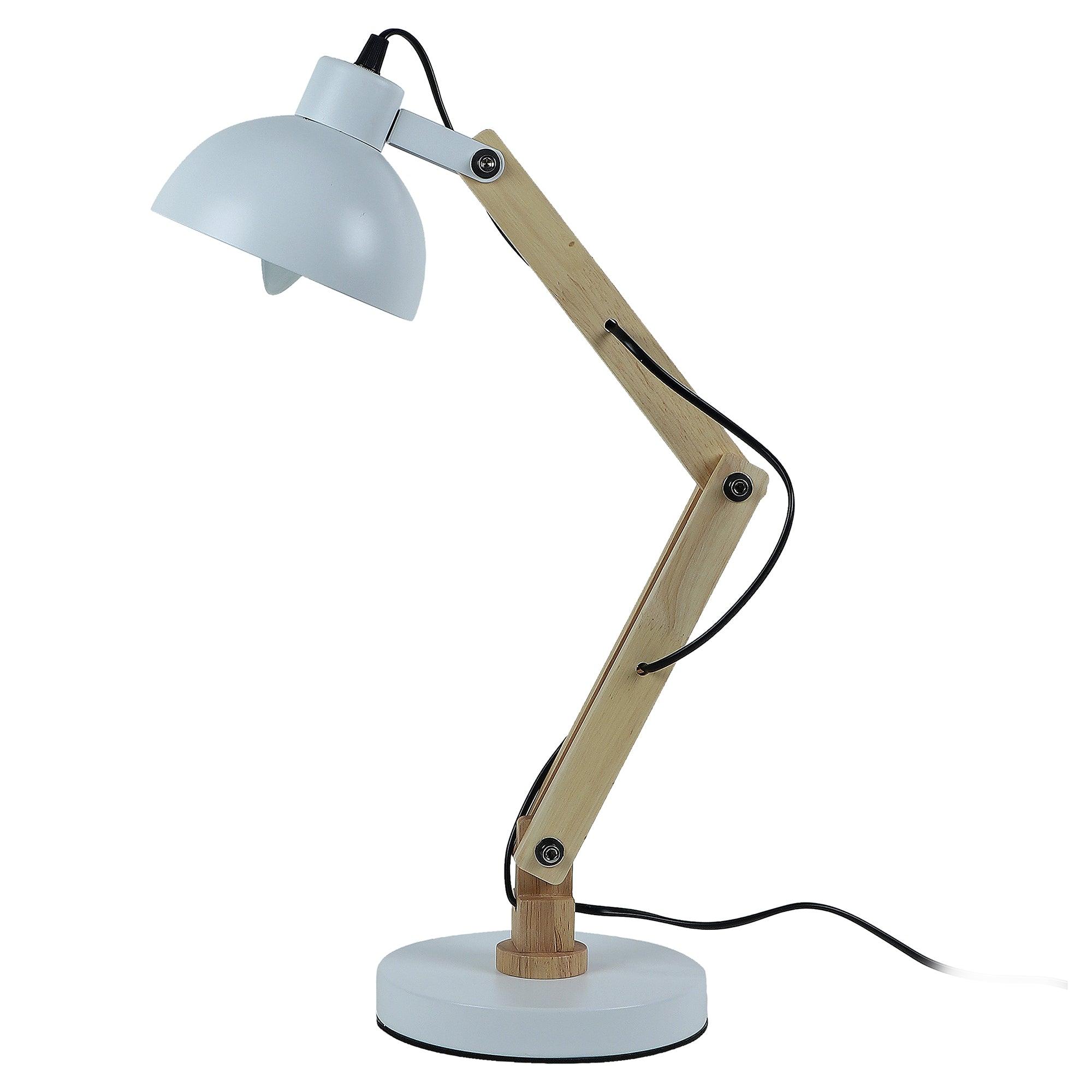 Modern White Study Lamp With Metal Base By SS Lightings - Ouch Cart 
