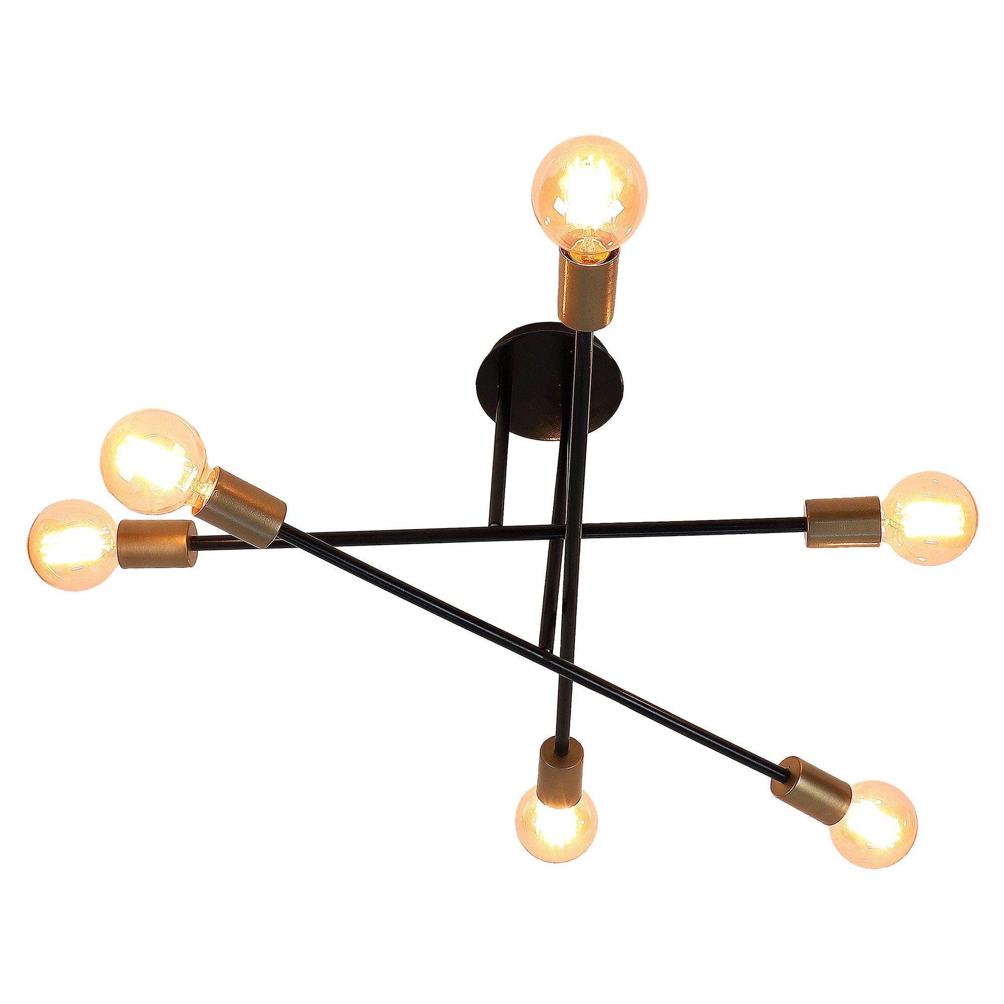 Six Head Sputnik Black Mordern Chandelier By SS Lightings - Ouch Cart 