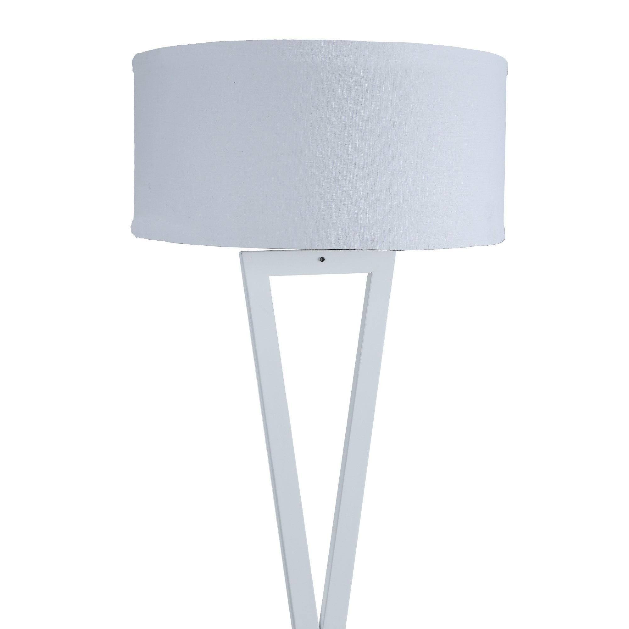 Hamptons White Floor Lamp With Metal Base By SS Lightings - Ouch Cart 