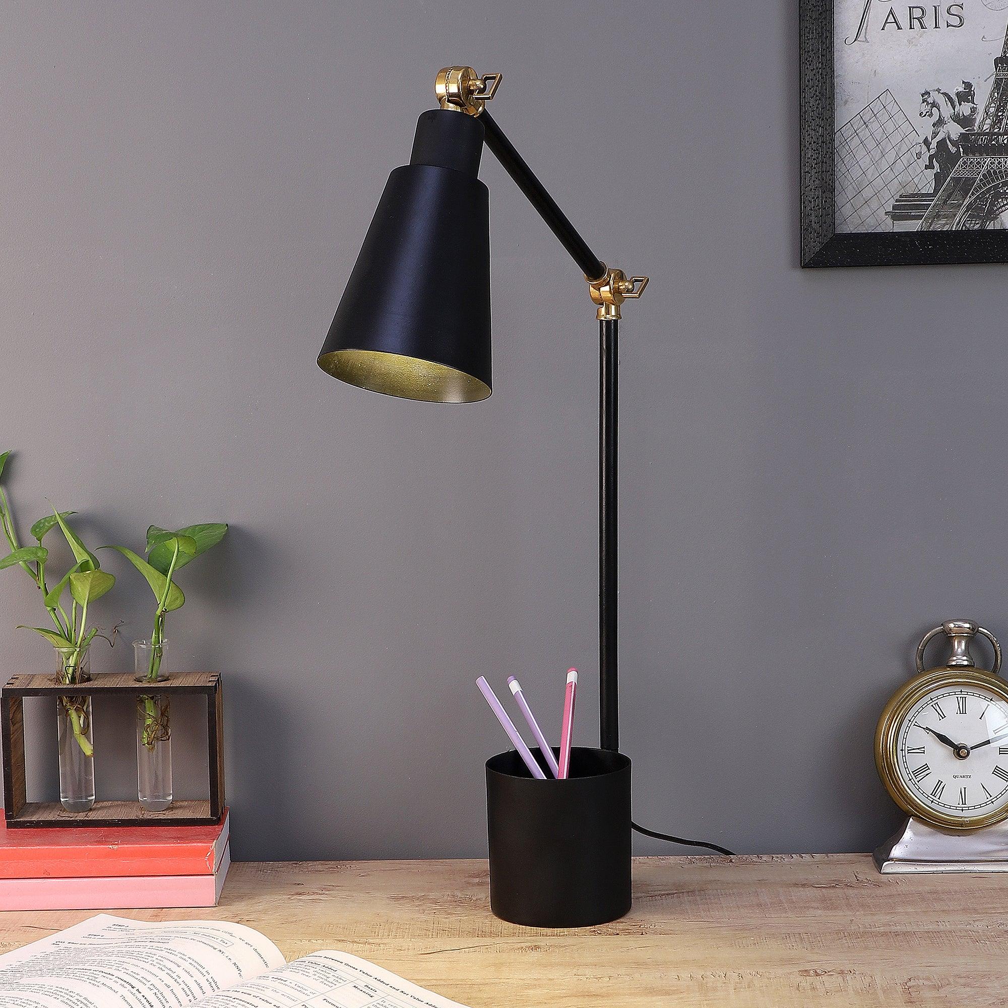 Designer Black Study Lamp With Metal Base By SS Lightings - Ouch Cart 