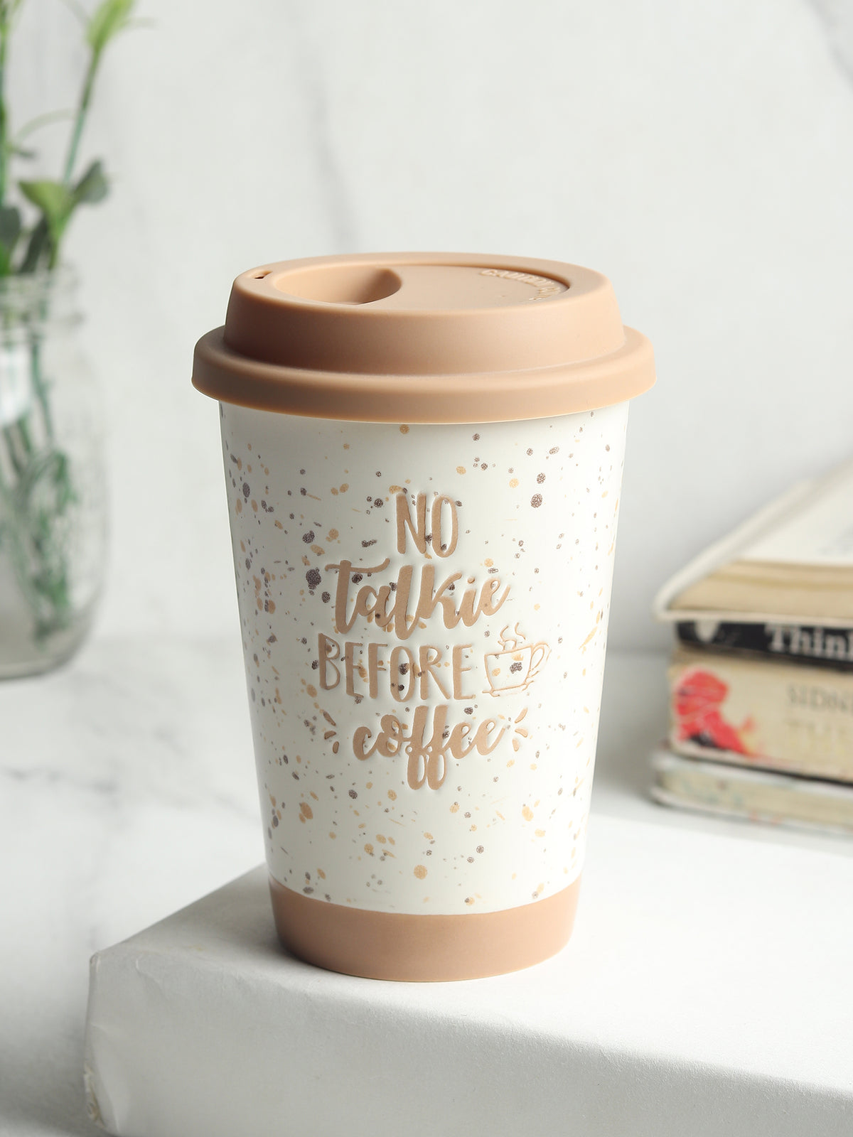 Coffee First Ceramic Mug Beige