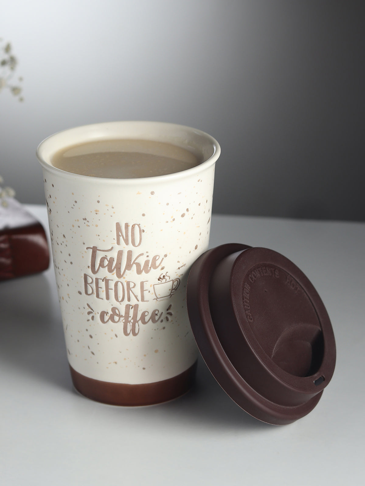 Coffee First Ceramic Mug Brown- Ouchcart