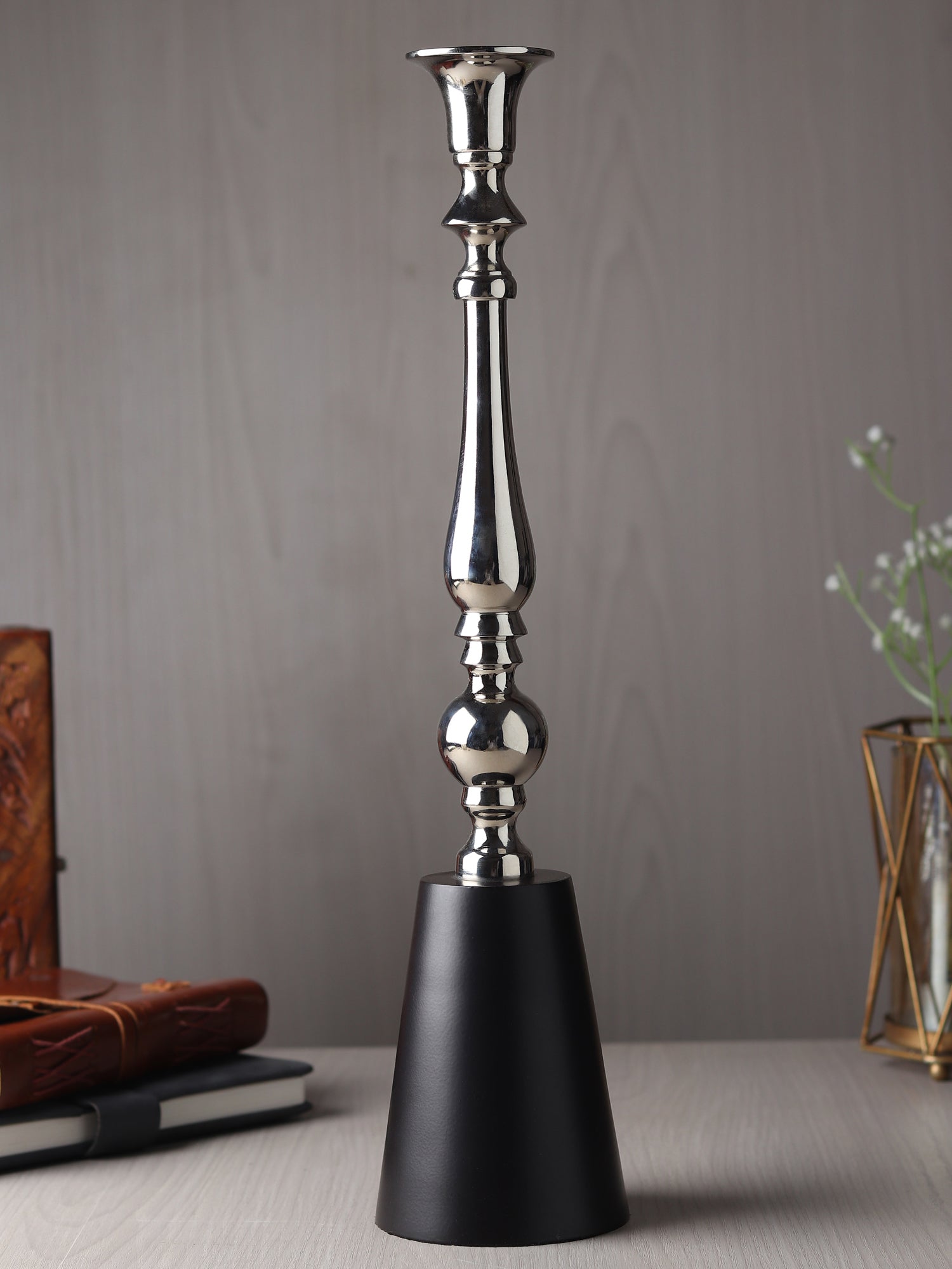 Valora Silver Candle Holder Small
