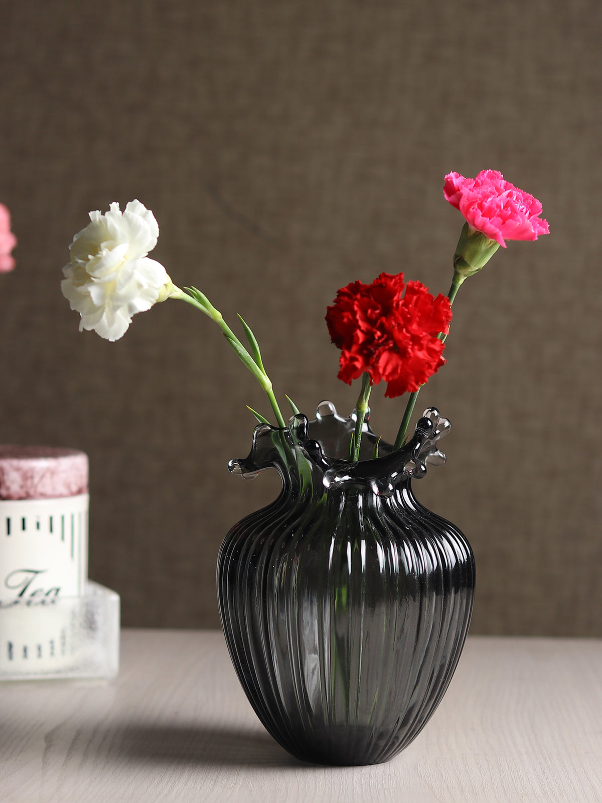 Gatsby Grey Glass Vase Small