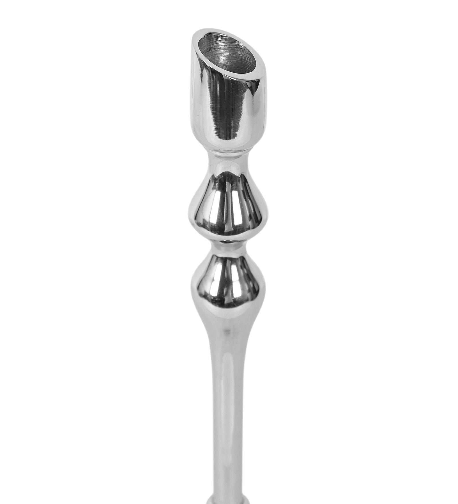 Lumora Large Silver Candleholder