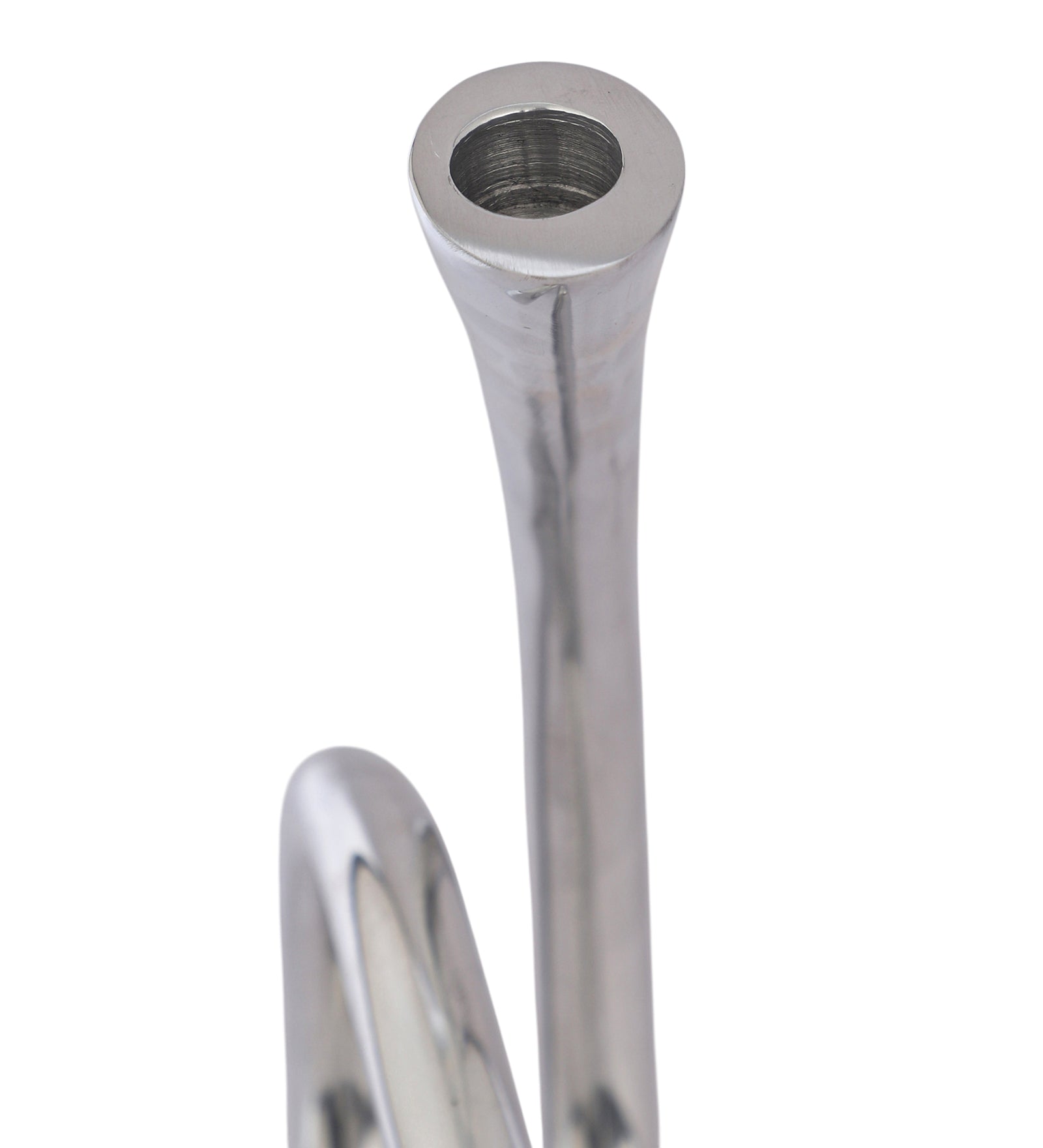 Flame Twisted Candle Holder Silver