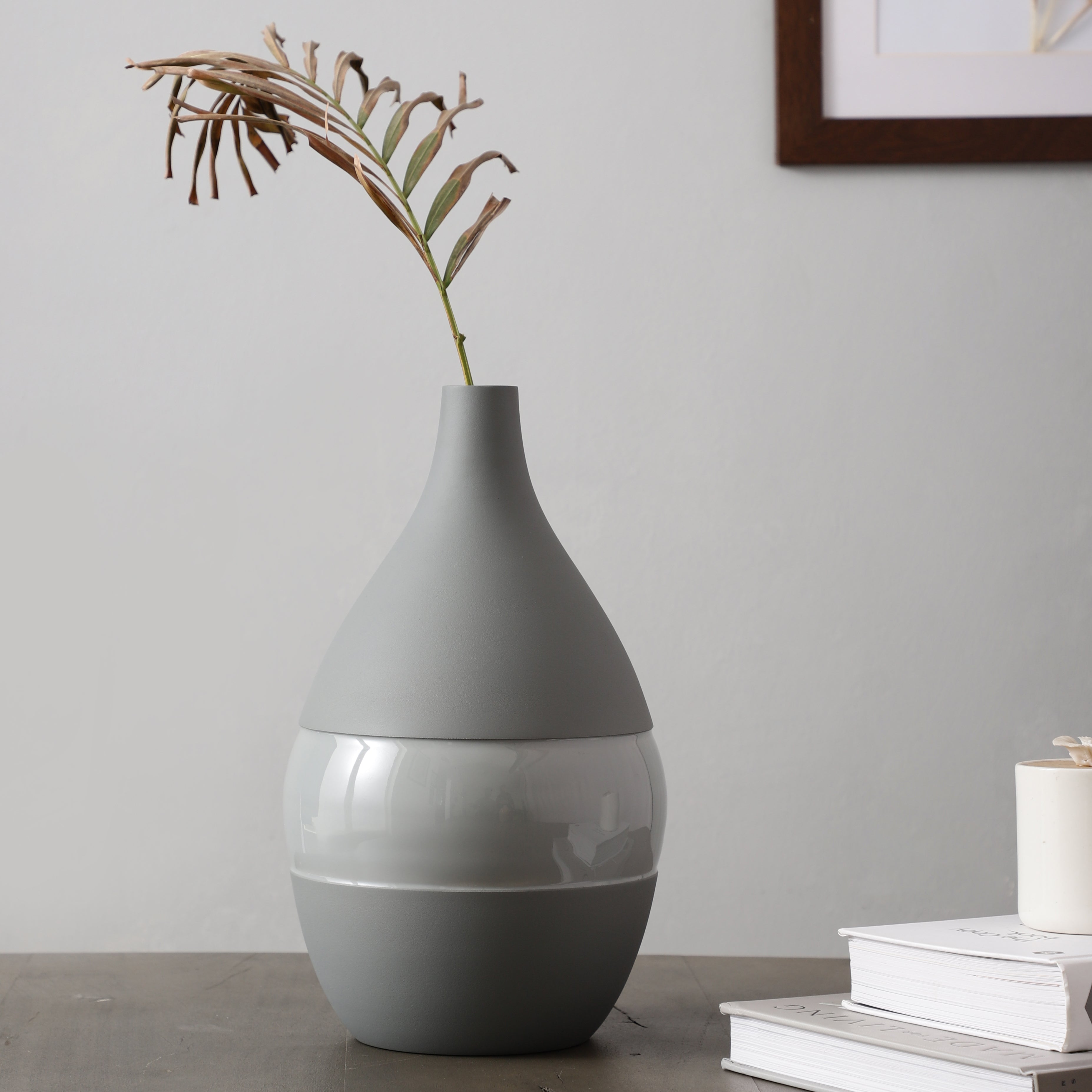 Vesera Grey Enamel Vase