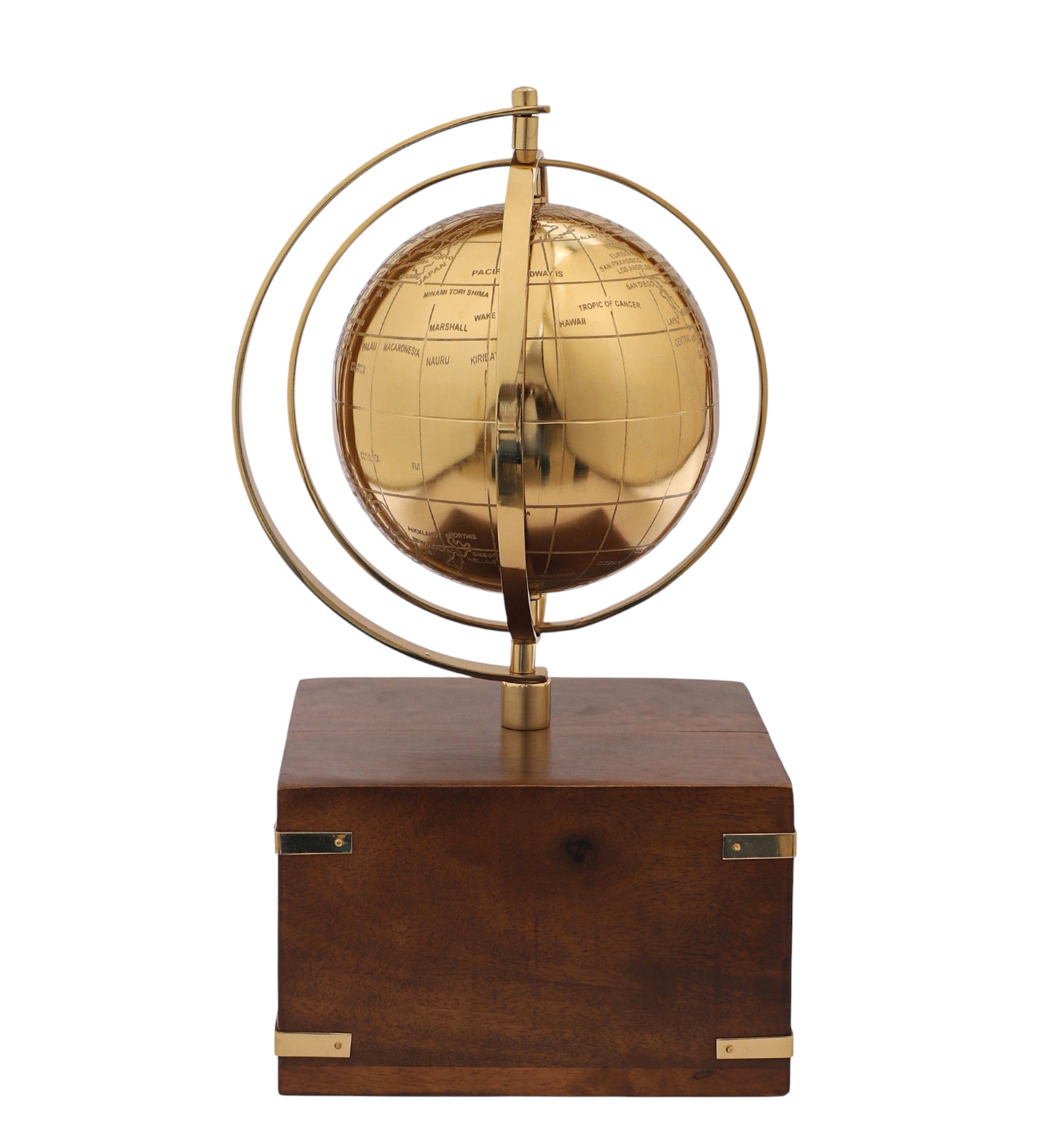 Atlasphere Gold Table Clock
