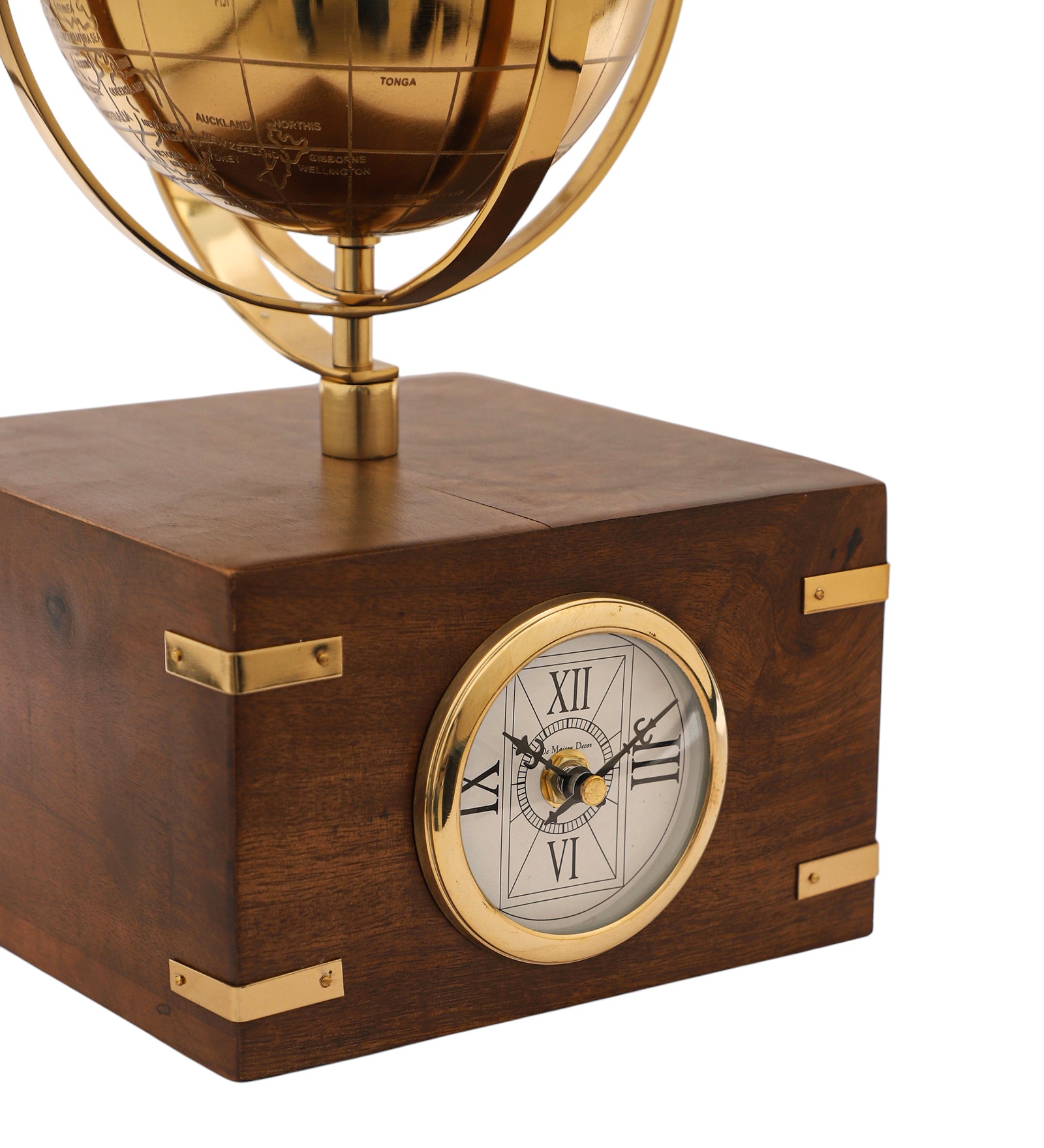 Atlasphere Gold Table Clock