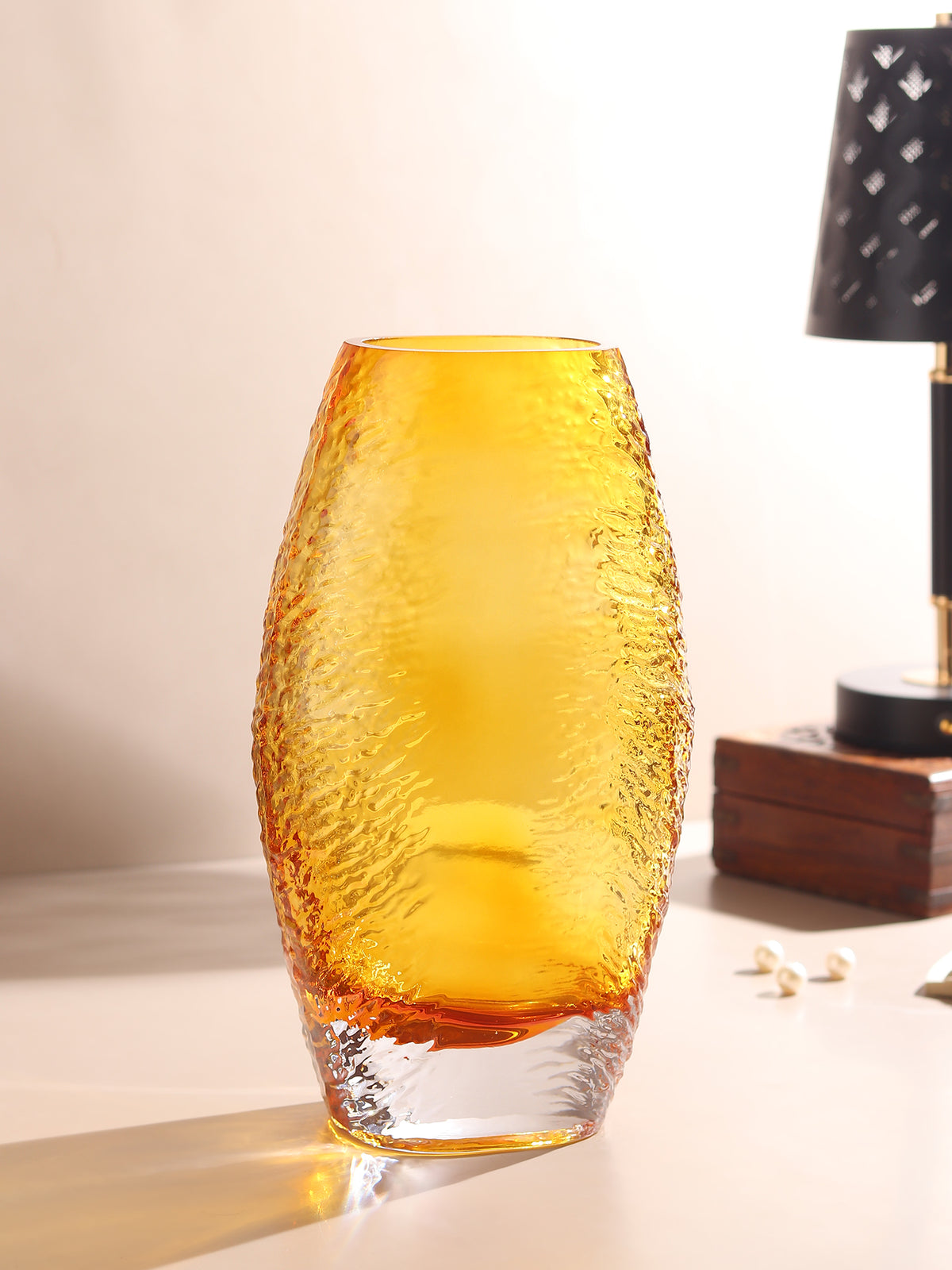 Solara Amber Crystal Vase Large - Ouchcart