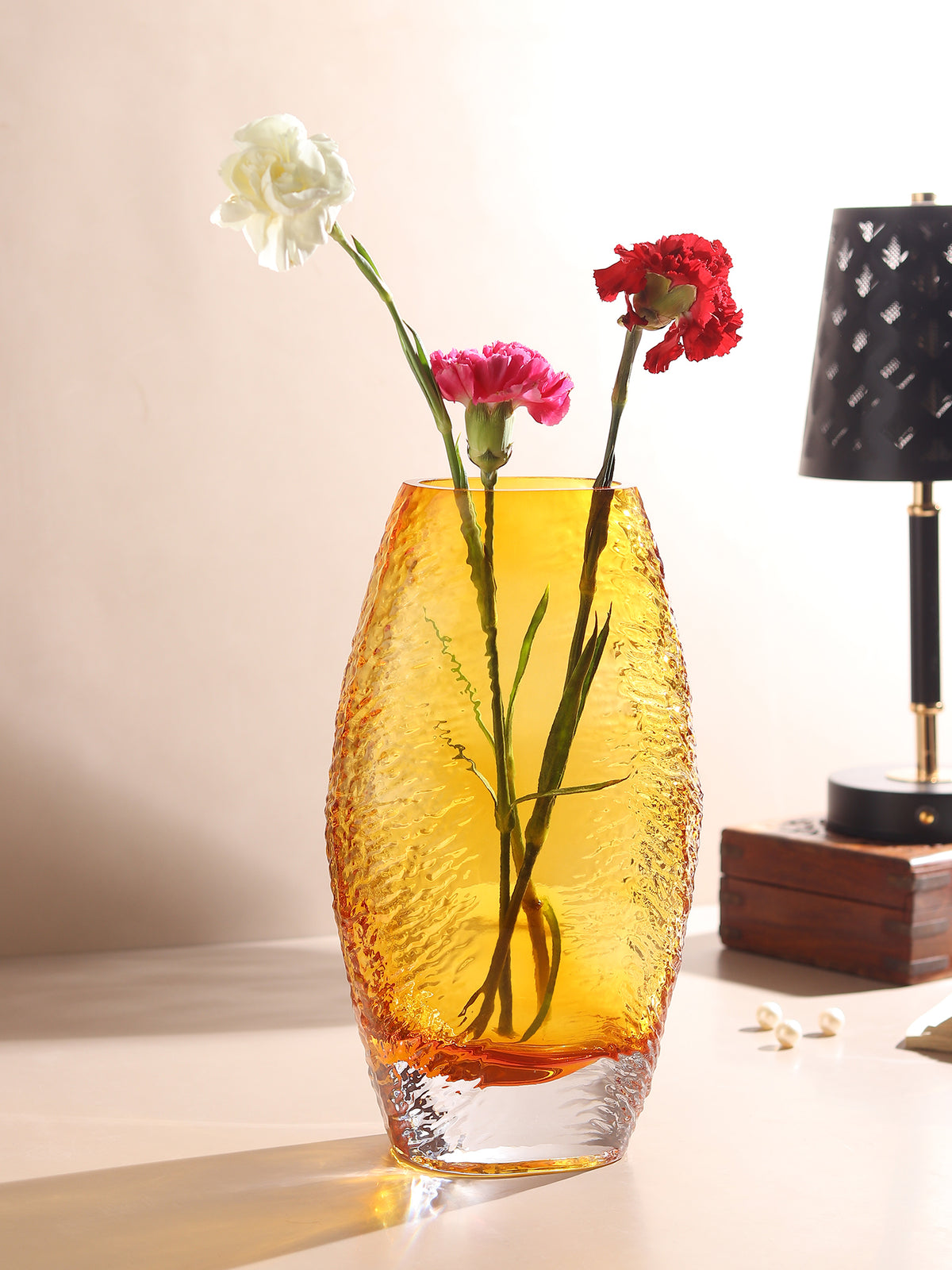 Solara Amber Crystal Vase Large - Ouchcart