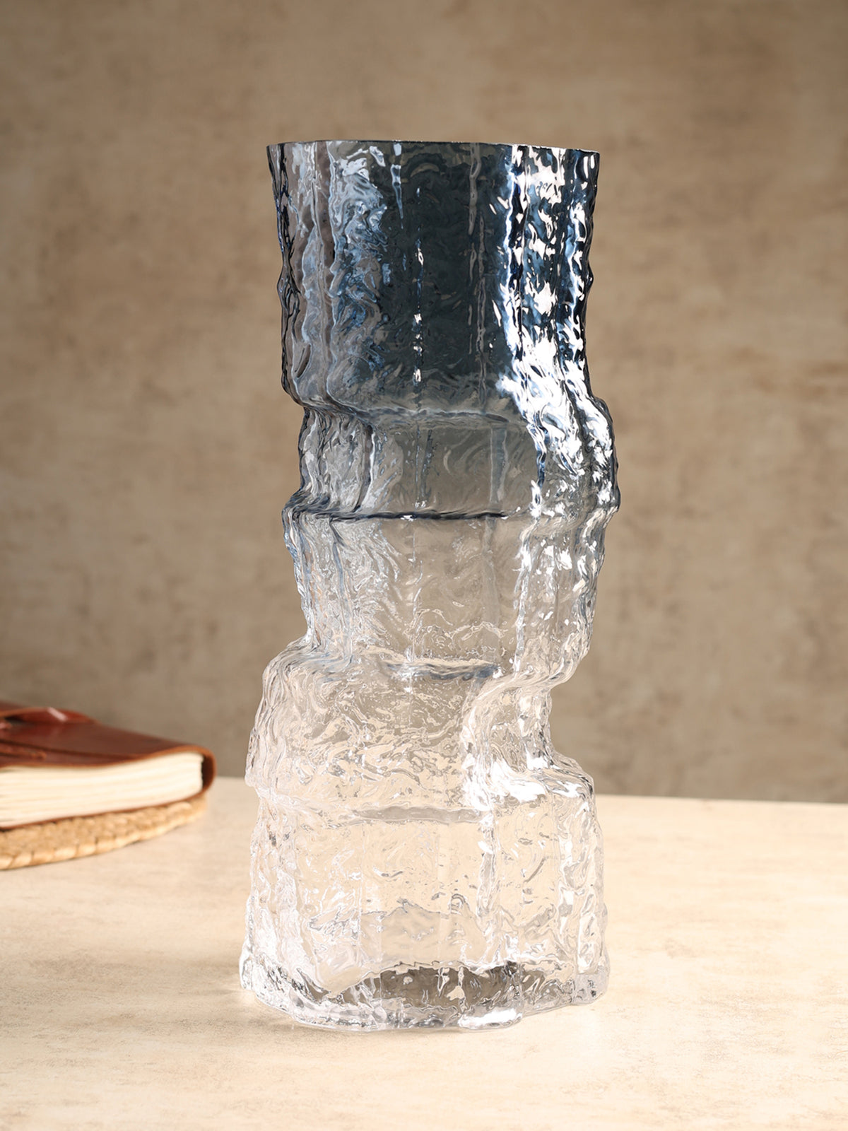 Frostline Crystal Vase Blue Tall