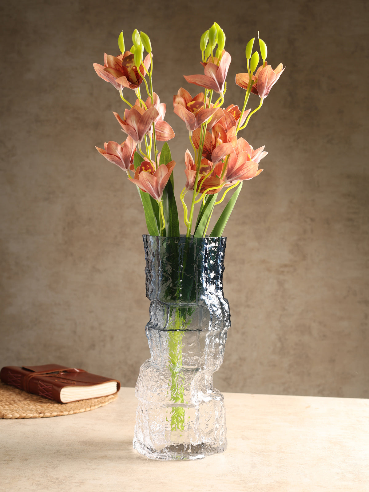 Frostline Crystal Vase Blue Tall