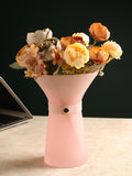 Rosette Bouquet Pink Crystal Vase