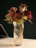 Dimple Glass Vase Amber