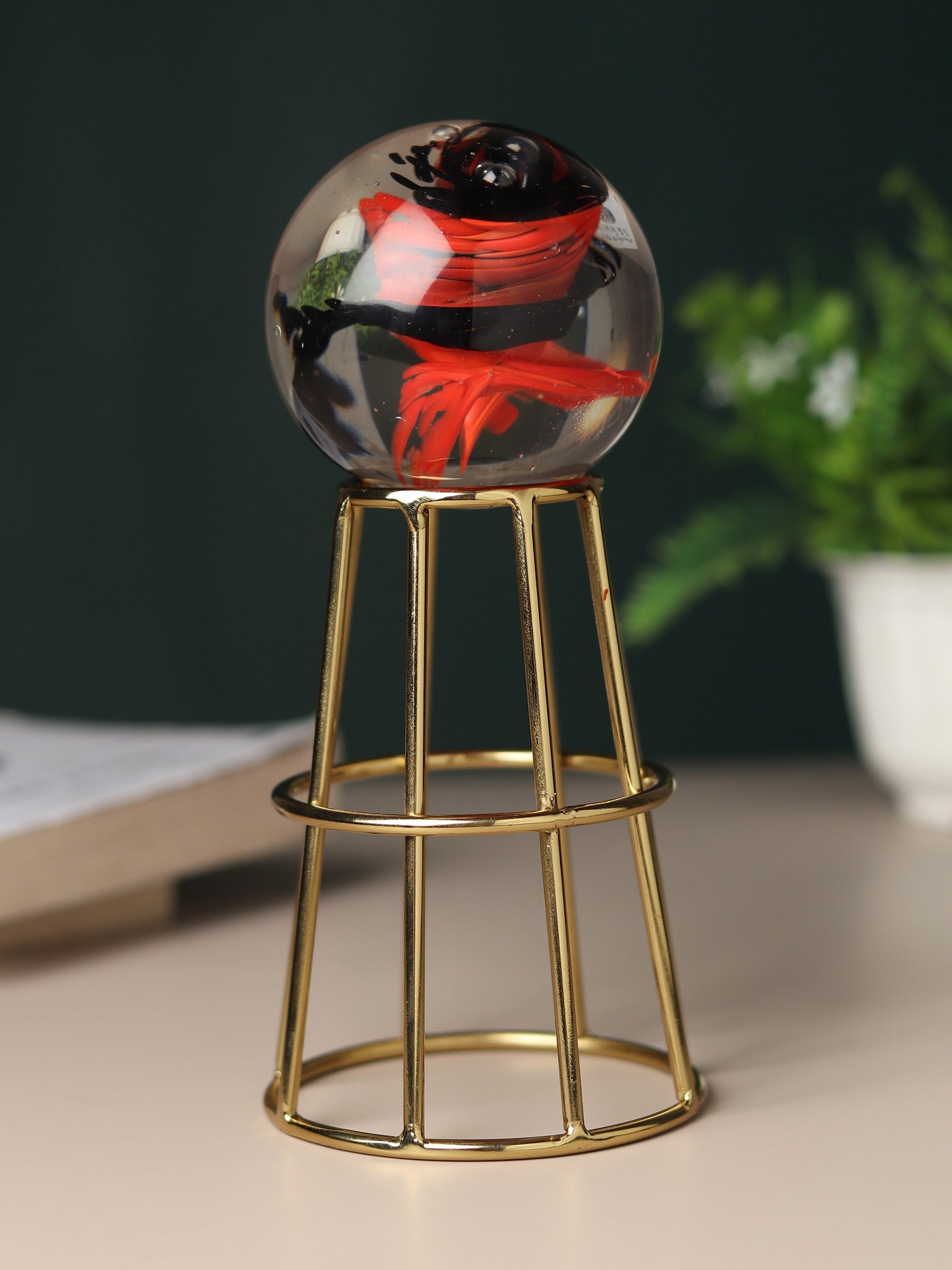 Crystal Orb's Gold Pedestal with Red Ball