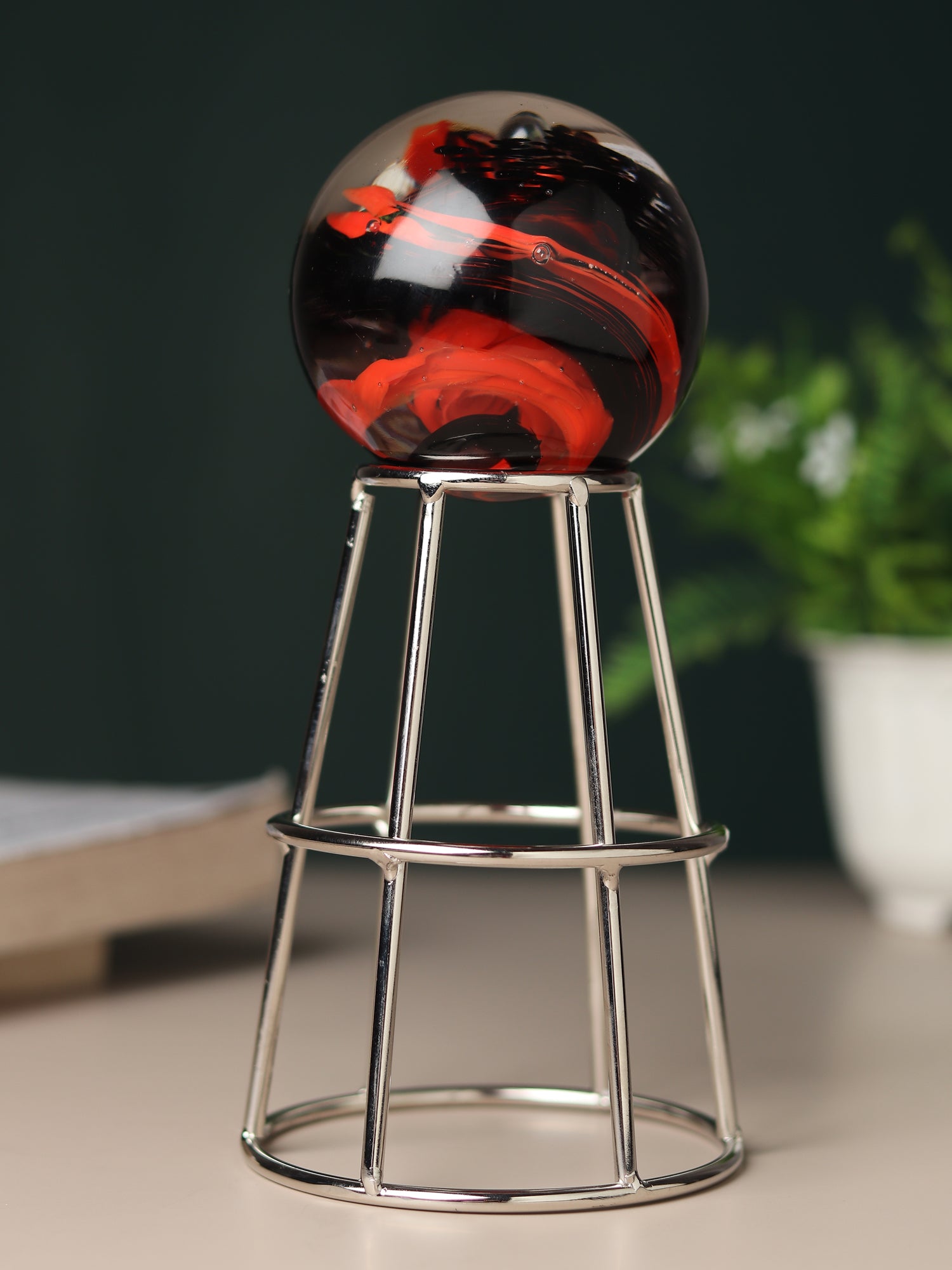 Crystal Orb's Silver Pedestal with Red ball