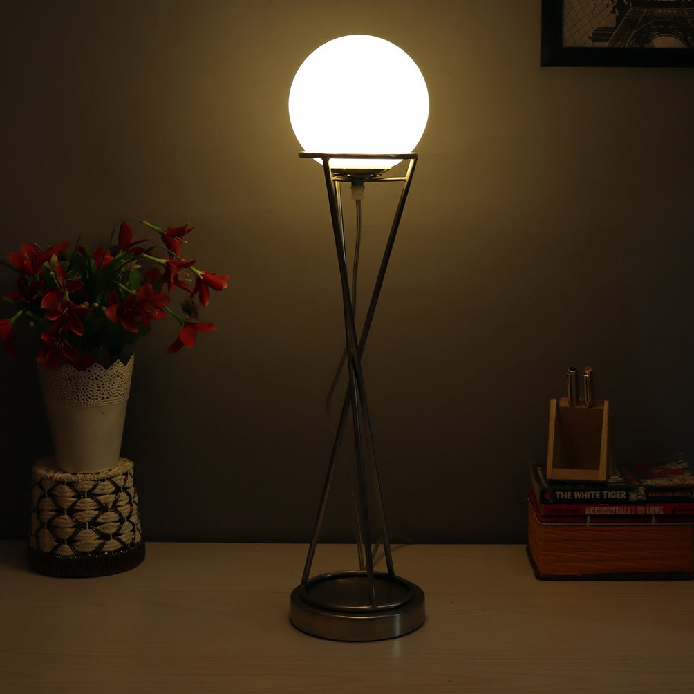 " Sybil's Orb" Silver by Décor de Maison silver table lamp in Pewter finish - OUCHCART