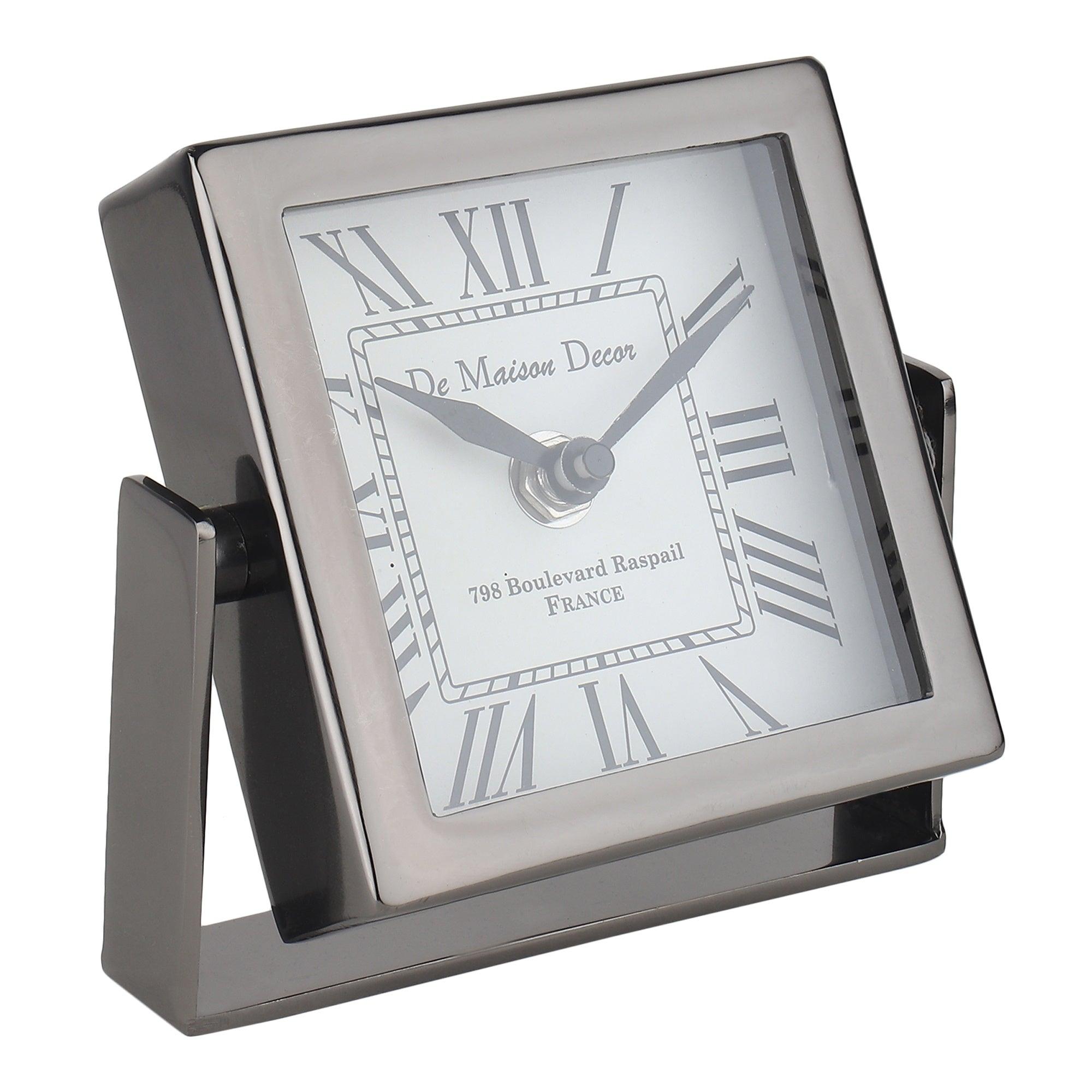 Time's Canvas - The Table Clock ( Medium ) In Silver - Ouch Cart 