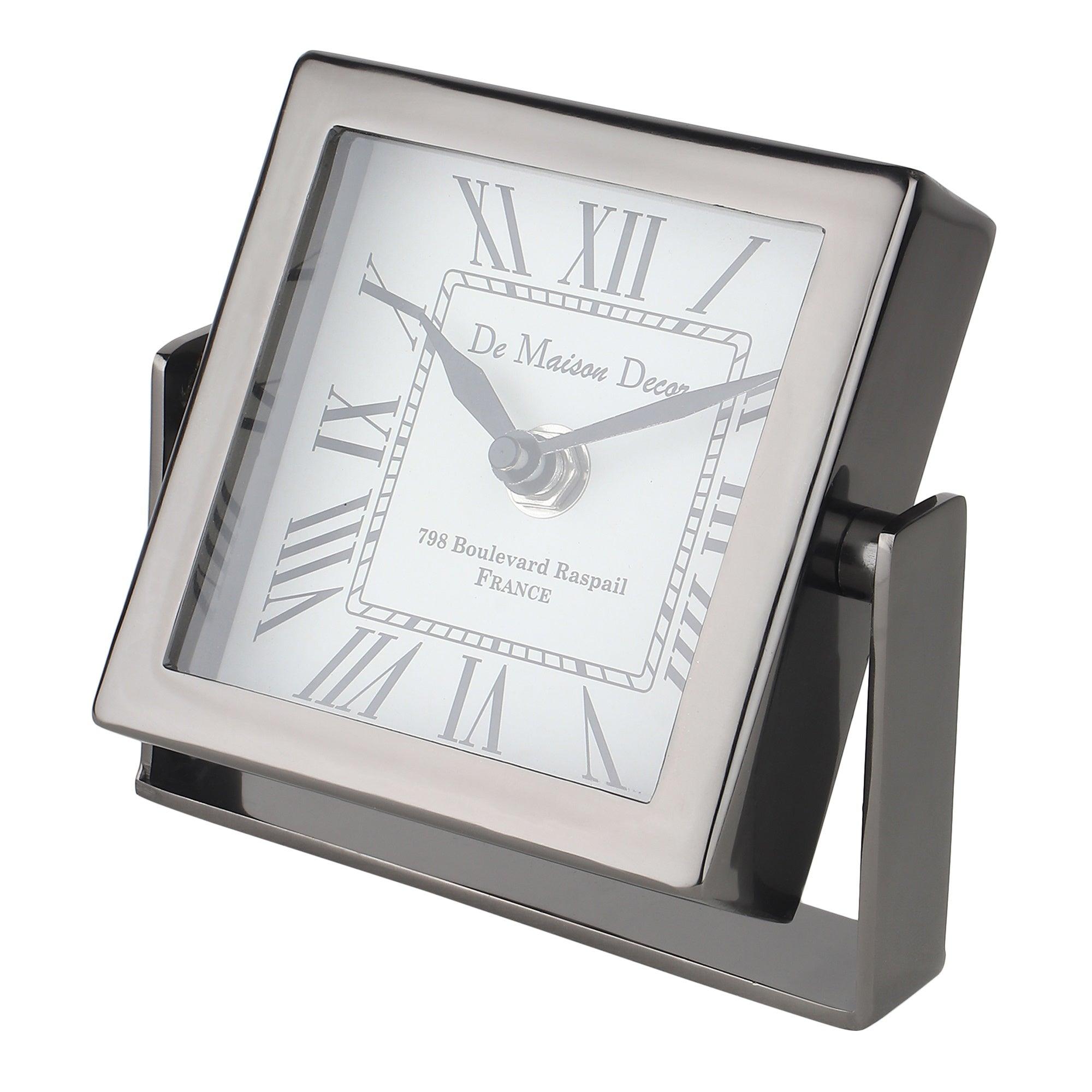 Time's Canvas - The Table Clock ( Medium ) In Silver - Ouch Cart 