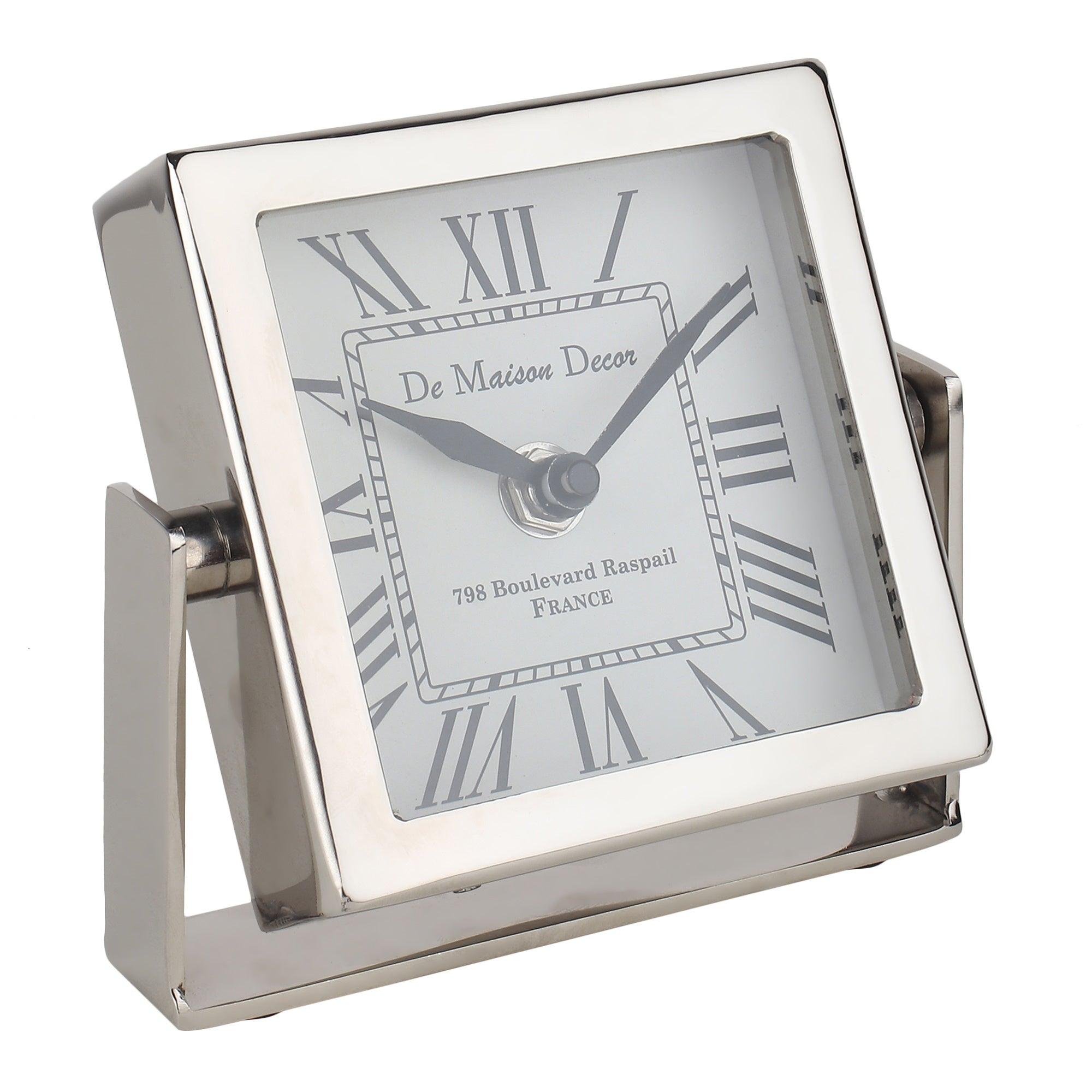 Time's Canvas - The Table Clock ( Medium ) In Silver - Ouch Cart 