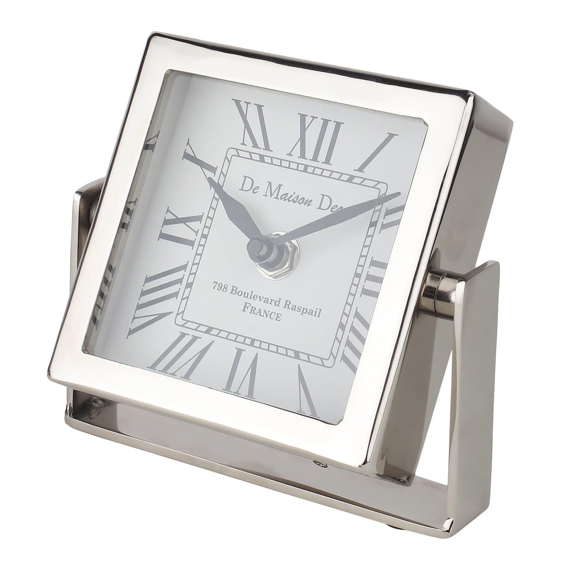 Time's Canvas - The Table Clock ( Medium ) In Silver - Ouch Cart 