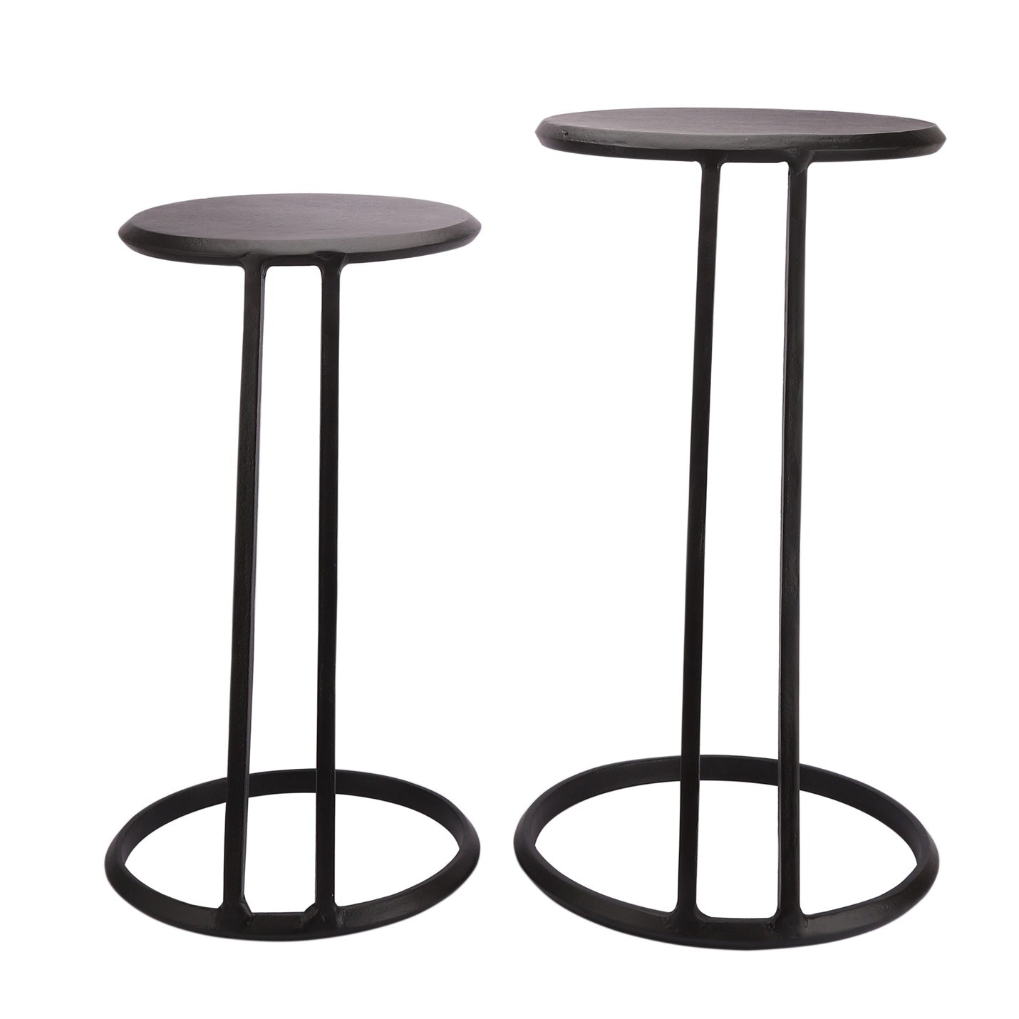 Slanted Nesting Tables by Décor de Maison in Raw Antique Gold Finish small size