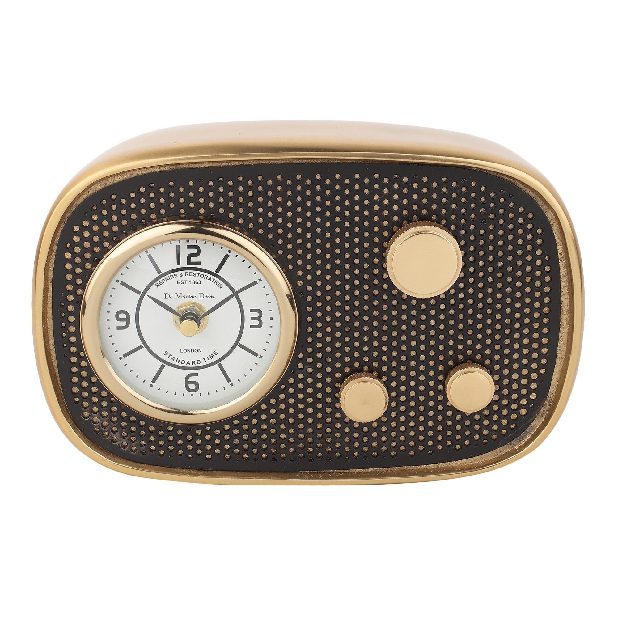 Radio Wave Table Clock In Gold Frame - Ouch Cart 