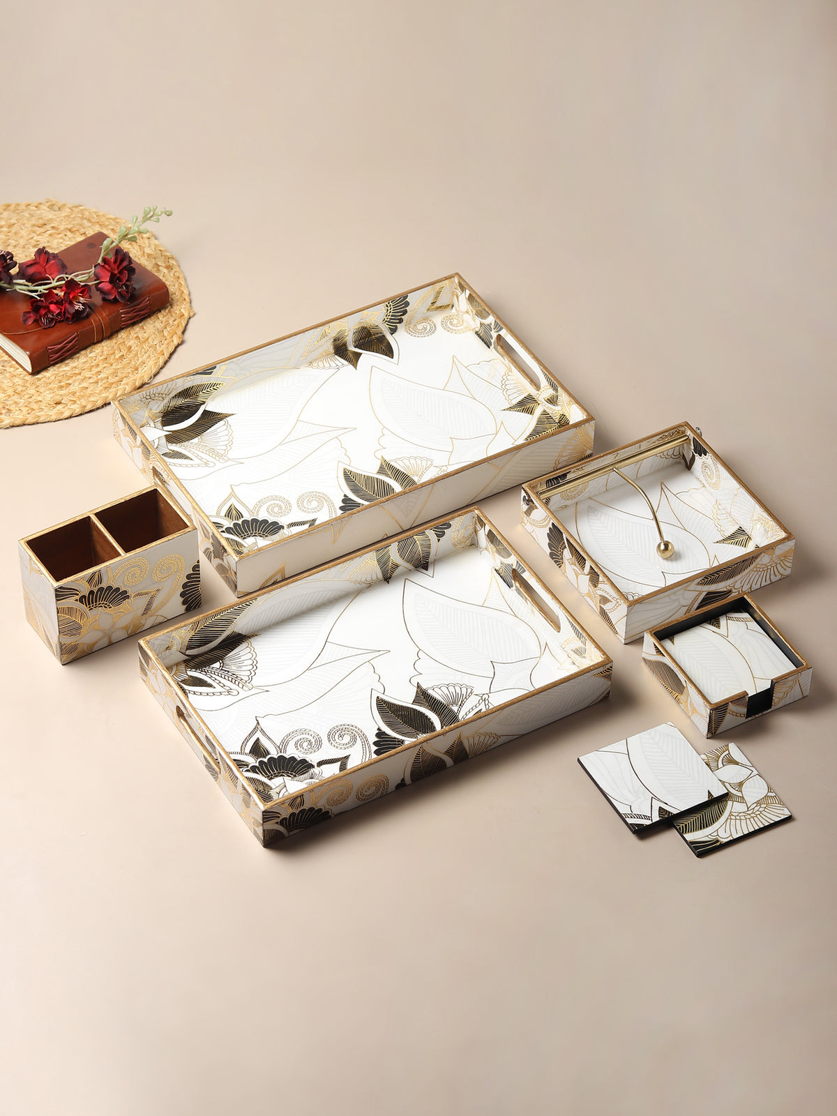 Ivory Noir Bloom Kitchen Set