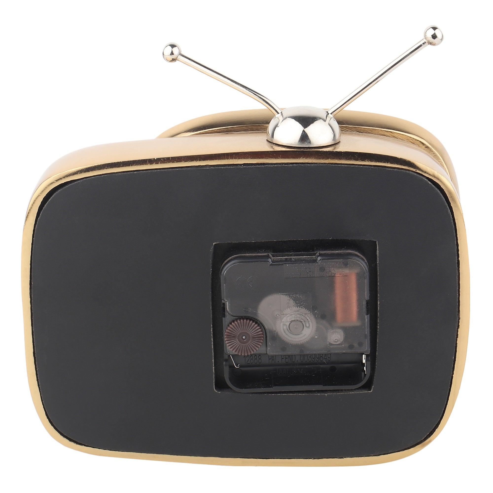 Retro TV Timepiece in Gold