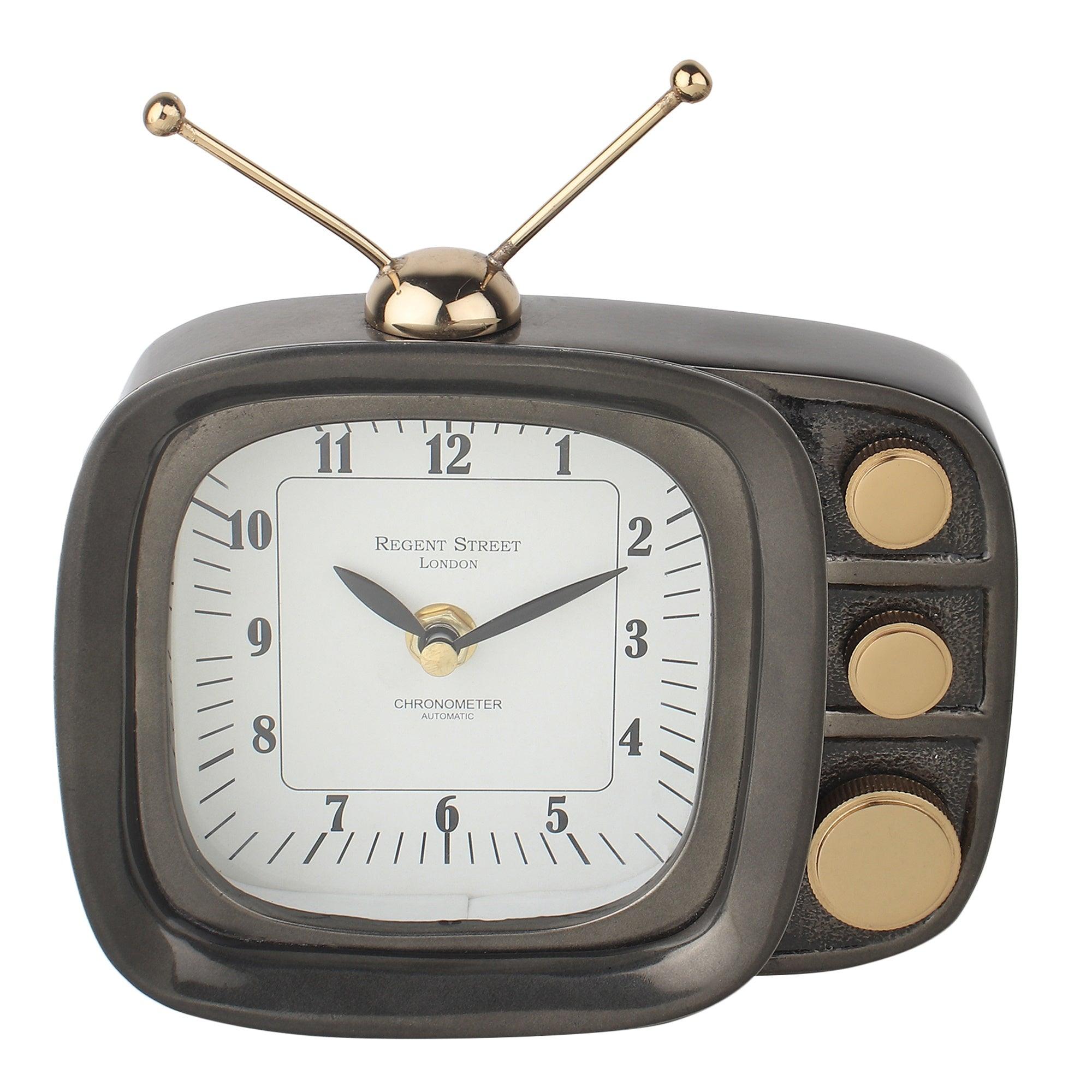 Retro TV Timepiece In Black