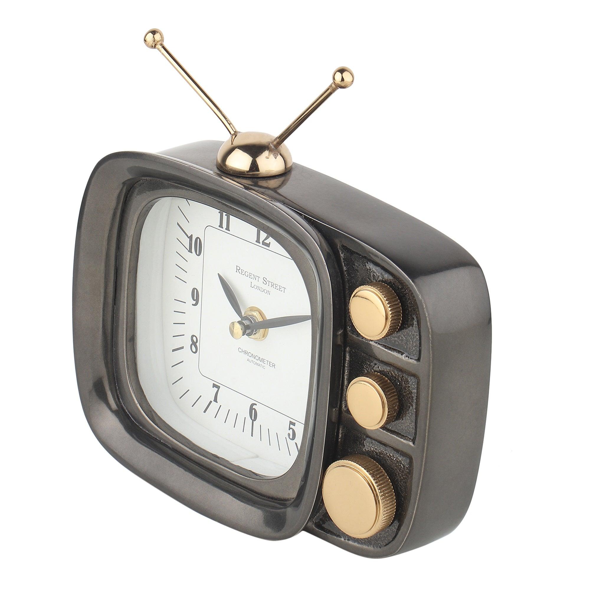 Retro TV Timepiece In Black