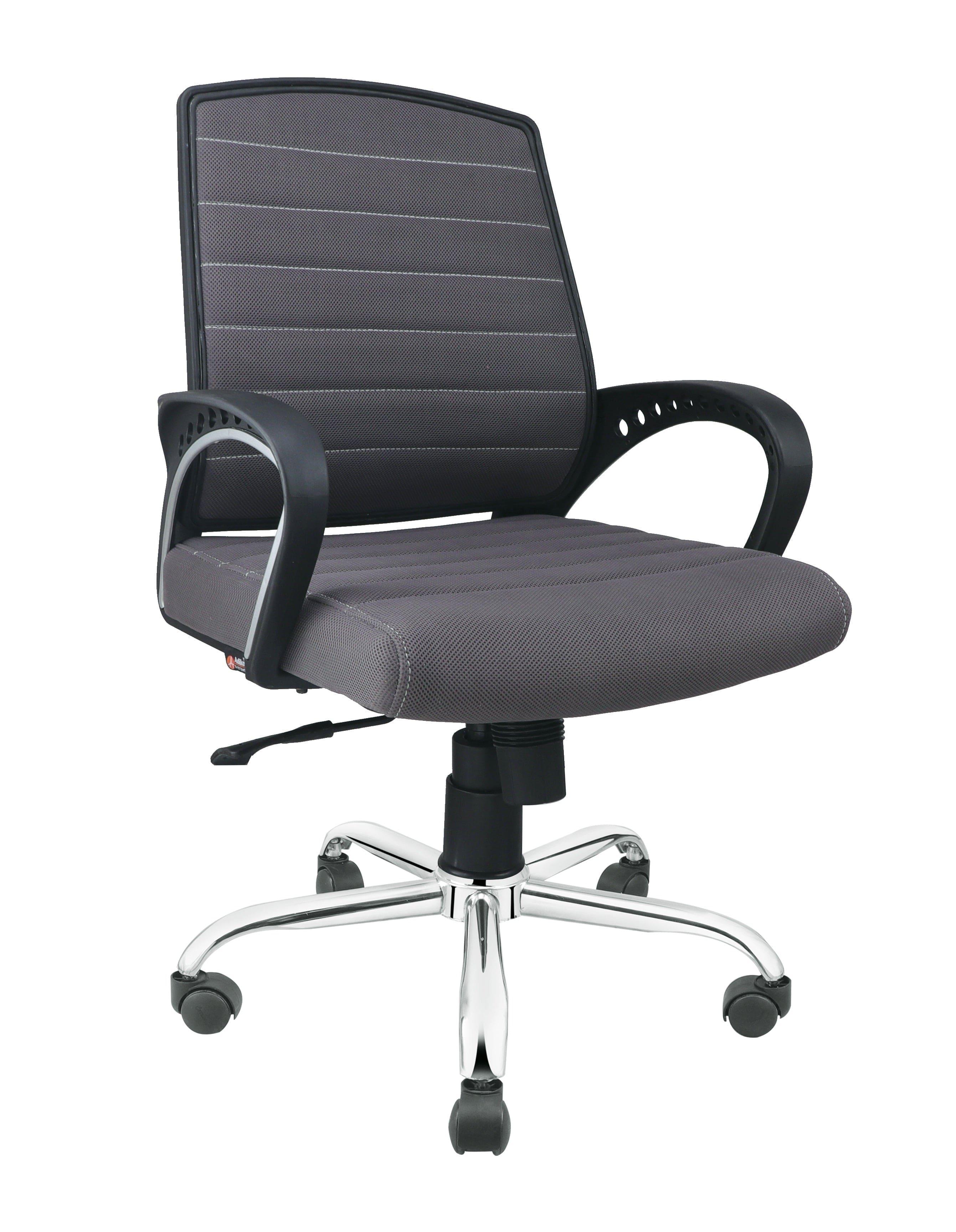 Smart Ergonomic Chair With Breathable Grey Mesh Fabric