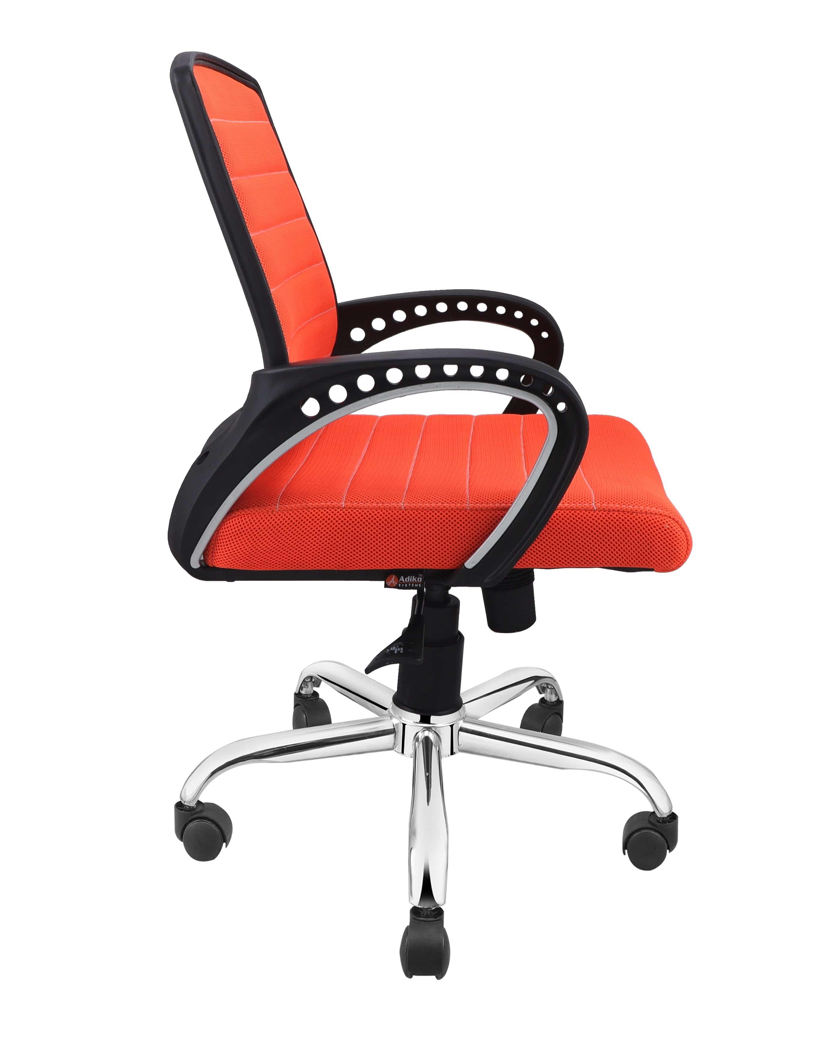 Smart Ergonomic Chair With Breathable Orange Mesh Fabric - Ouch Cart 