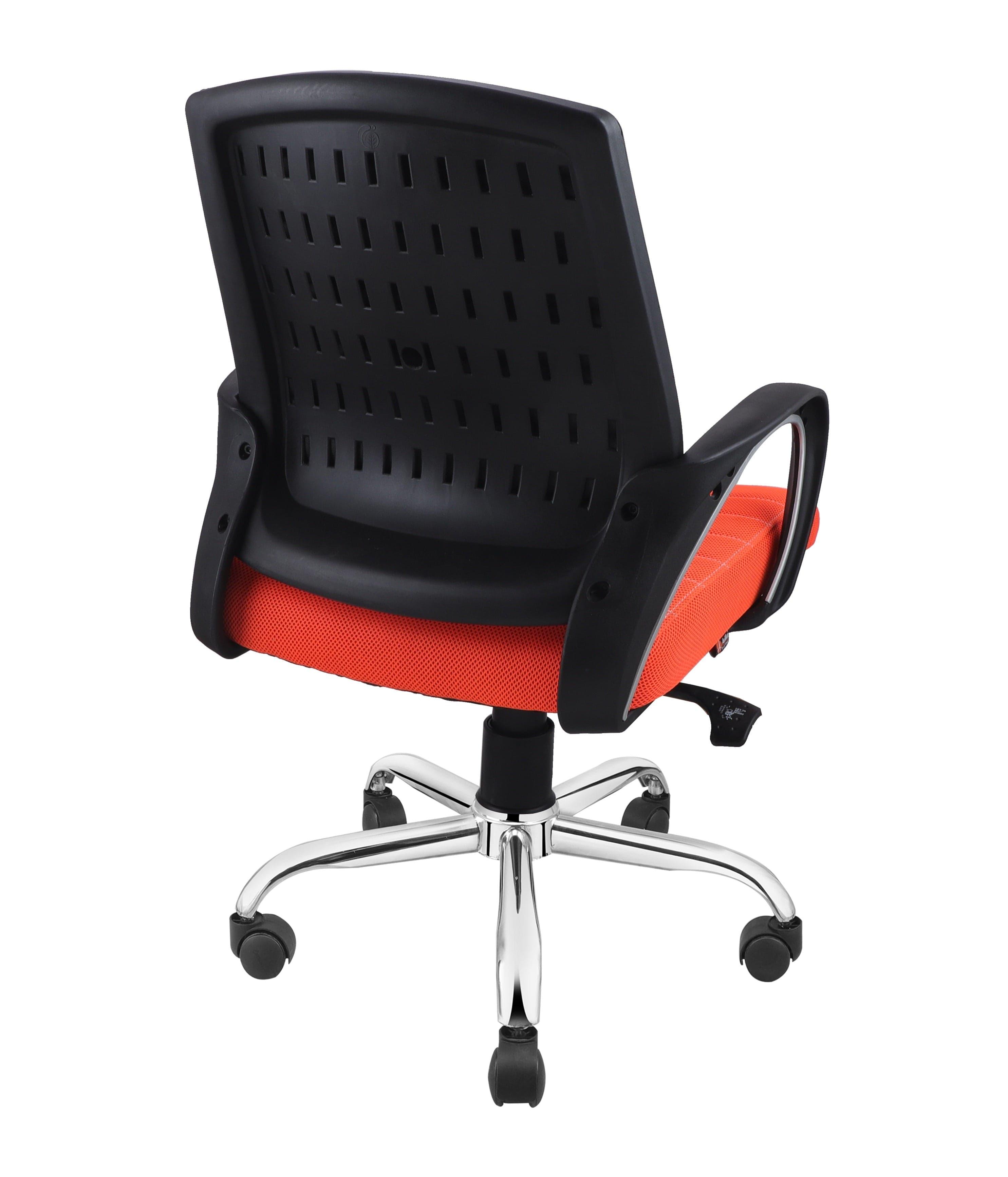 Smart Ergonomic Chair With Breathable Orange Mesh Fabric - Ouch Cart 