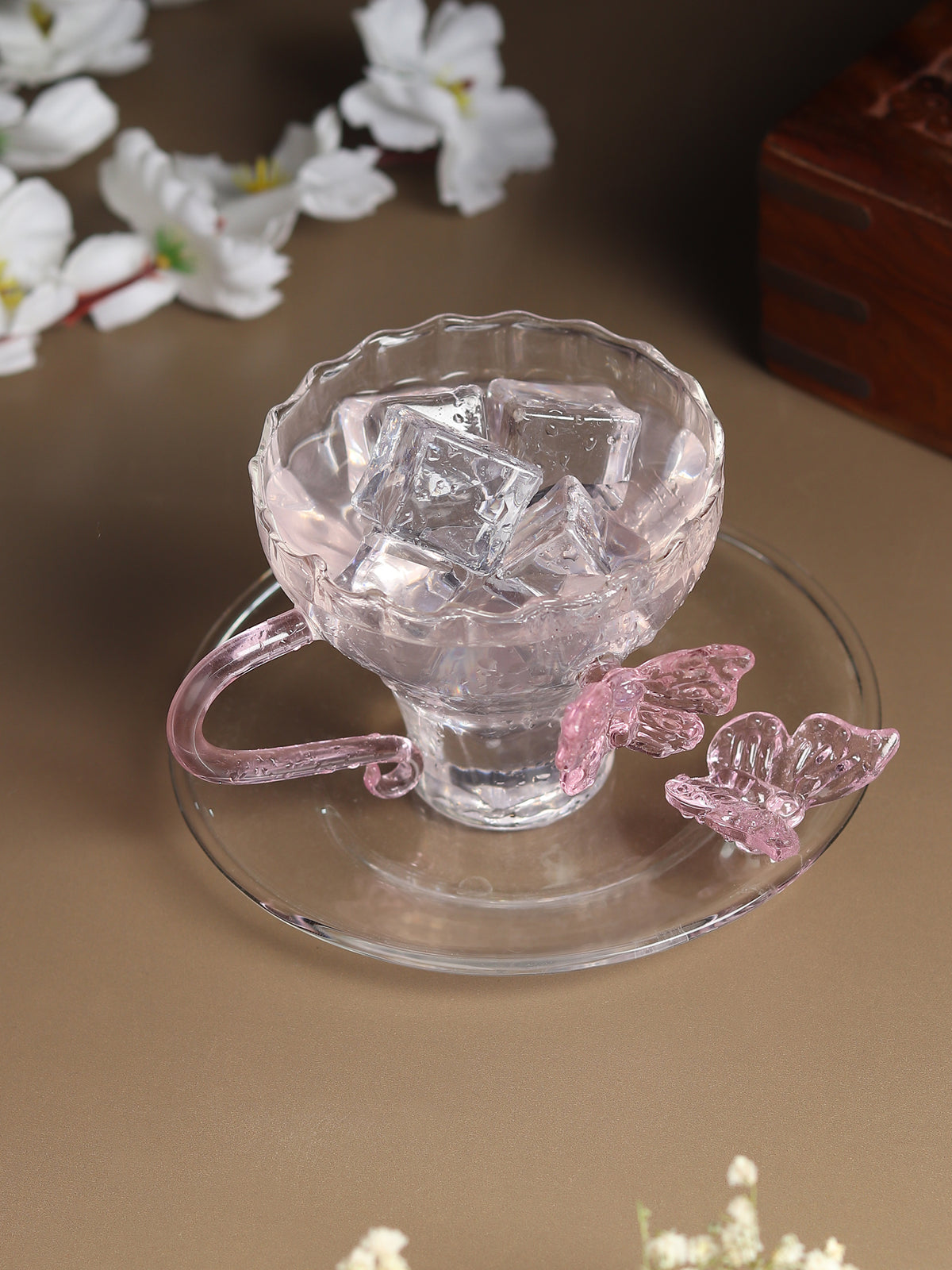 Titli Elina Glass Cup & Saucer - Ouchcart