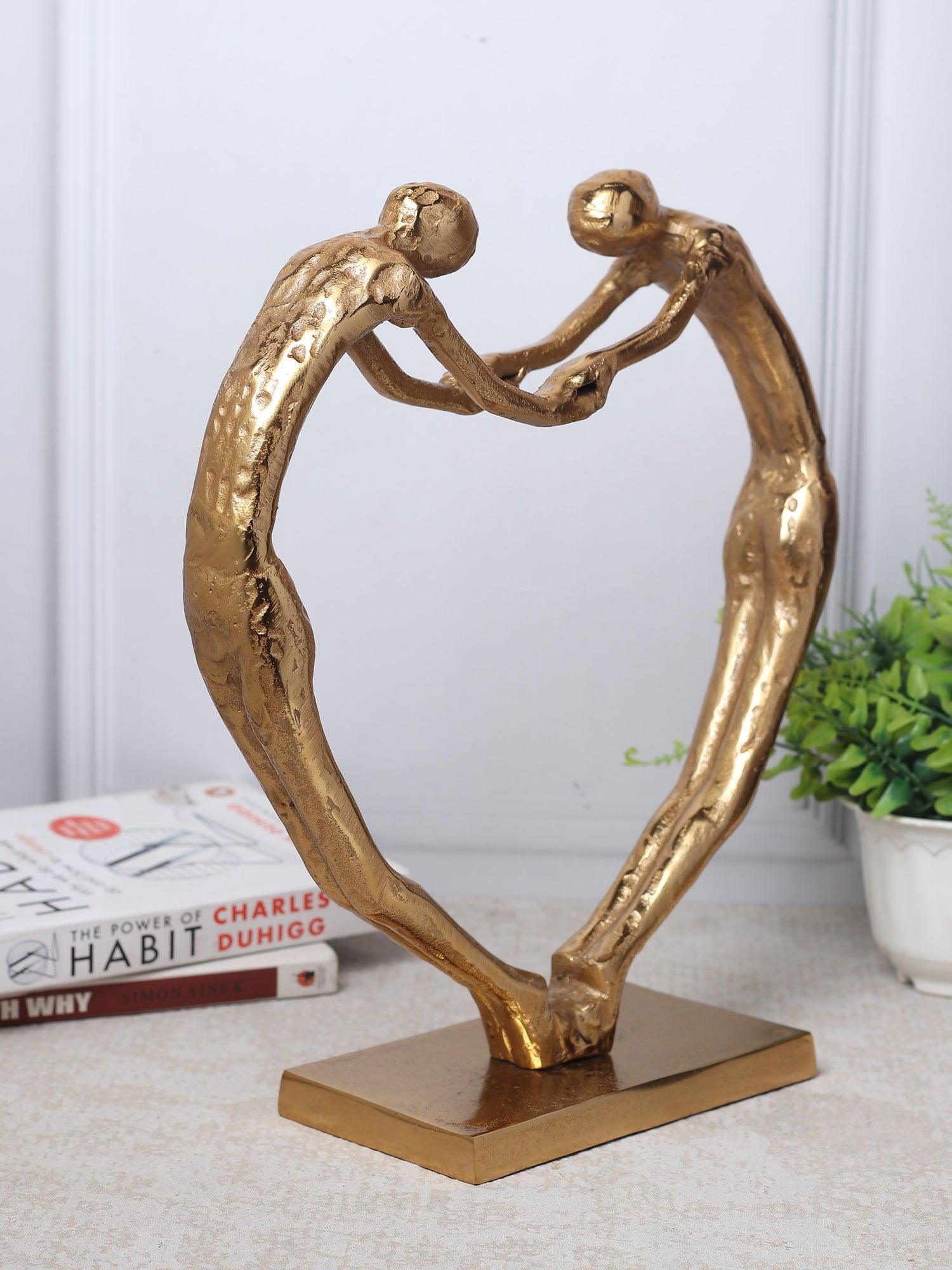 Heartfelt Harmony Sculpture in Gold - Ouch Cart 