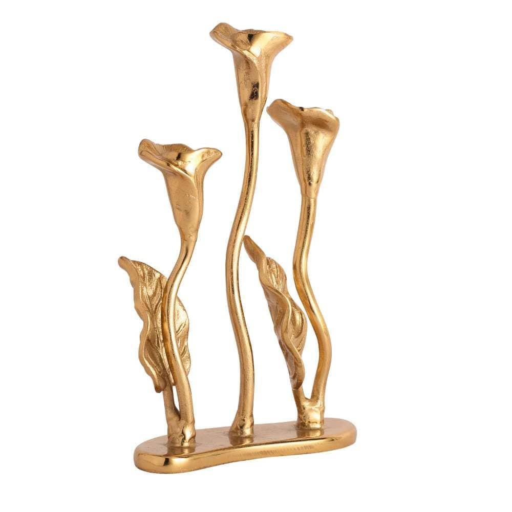 Jules Triple Candle Holder Gold