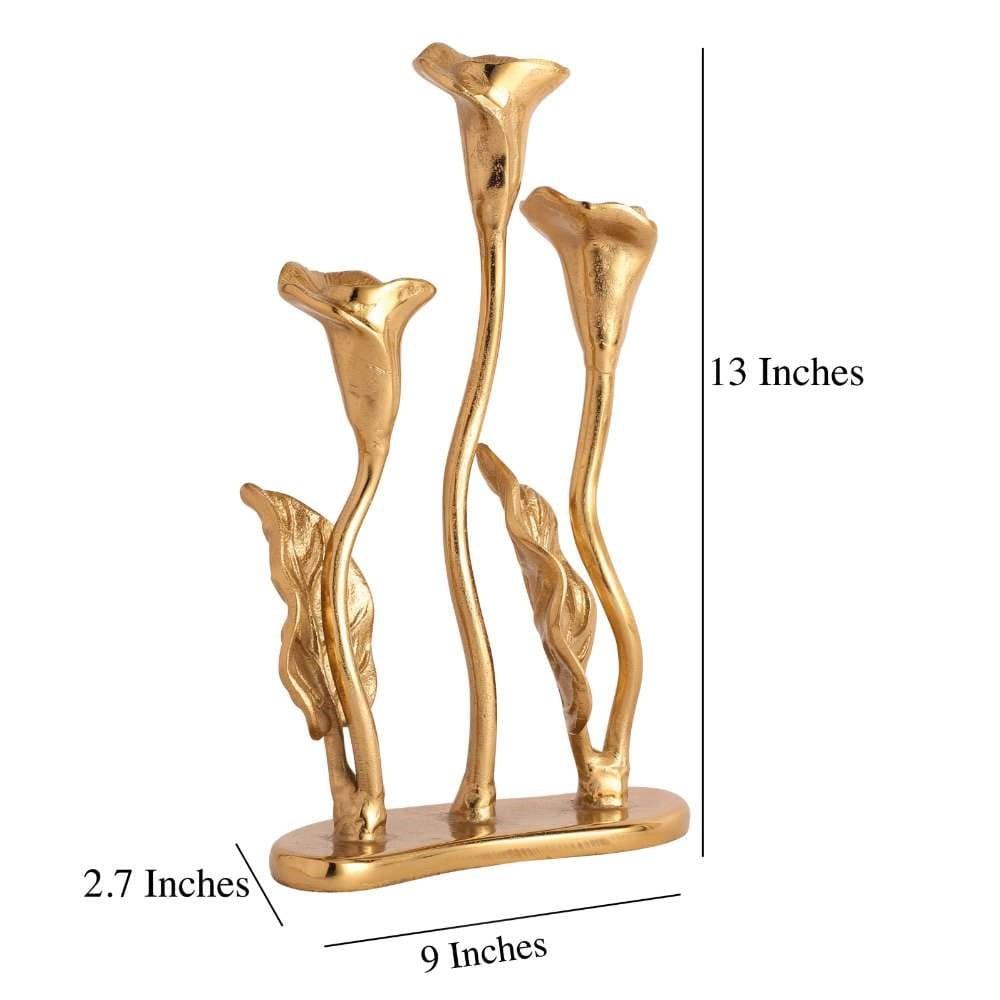 Jules Triple Candle Holder Gold